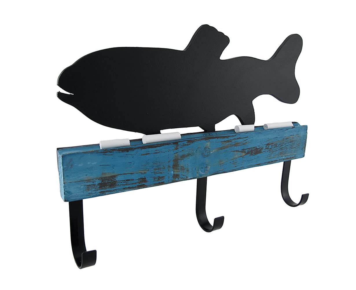 Fish Shaped Chalkboard with Wall Hooks - Creative Message Board for Kitchen, Kids Room & Office - Durable Blackboard for Notes, Reminders & Decor