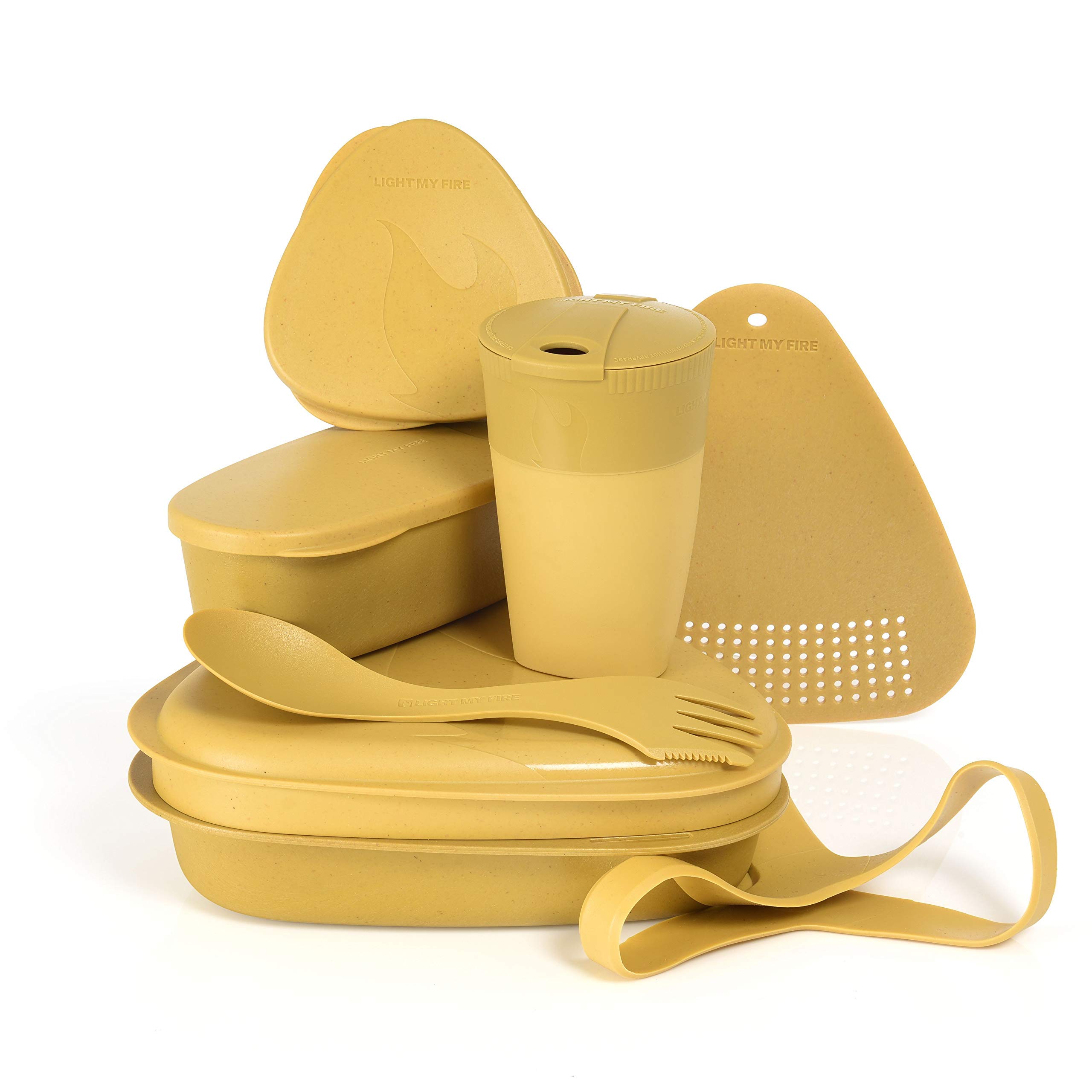 Light My Fire Camping Mess Kit - 8 Piece Reusable BPA-Free Camping Dinnerware Set with Plates, Utensils & Lunch Box for Outdoor Adventures | Perfect for Camping, Hiking, Picnics & Travel Meals