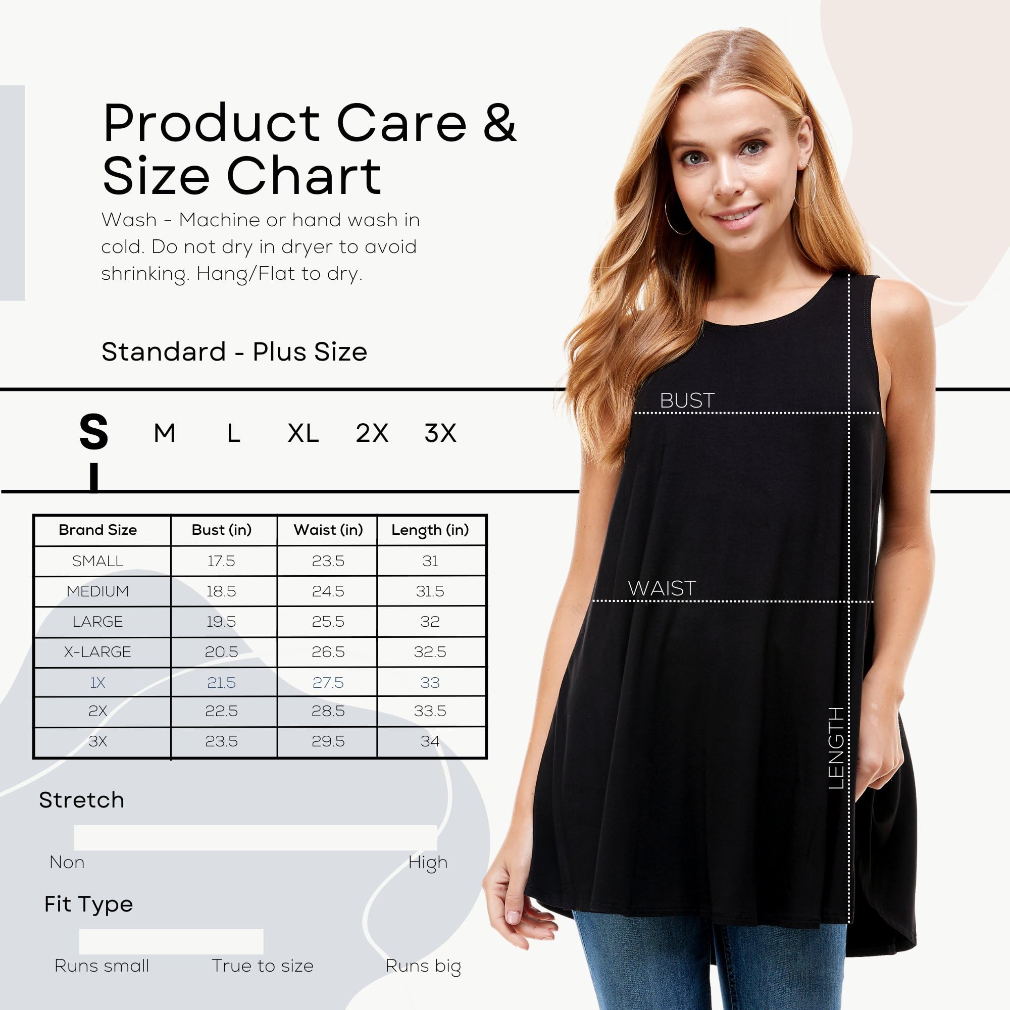 Azules Women's Sleeveless Tunic Tops - Loose Fit Flowy Tank Tops & Dressy Shirts for Leggings | Casual Summer Outfits, Beach Cover-Up & Yoga Wear