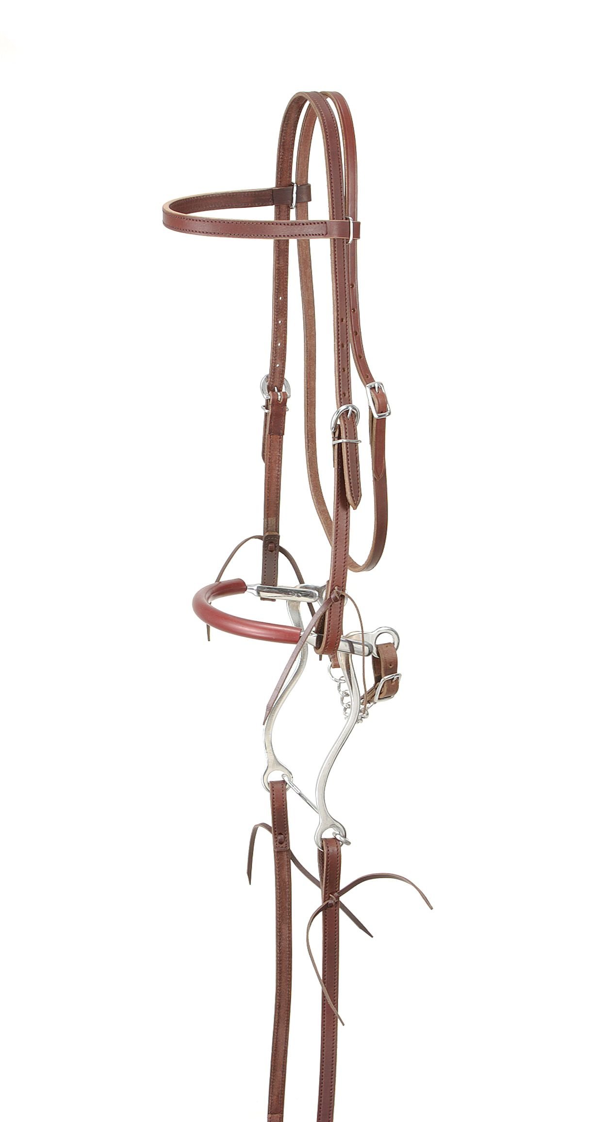 Tough 1 King Series Browband Bridle with Hackamore - Premium Equestrian Headgear for Western Riding, Trail & Show | Durable Horse Tack for Training & Competition