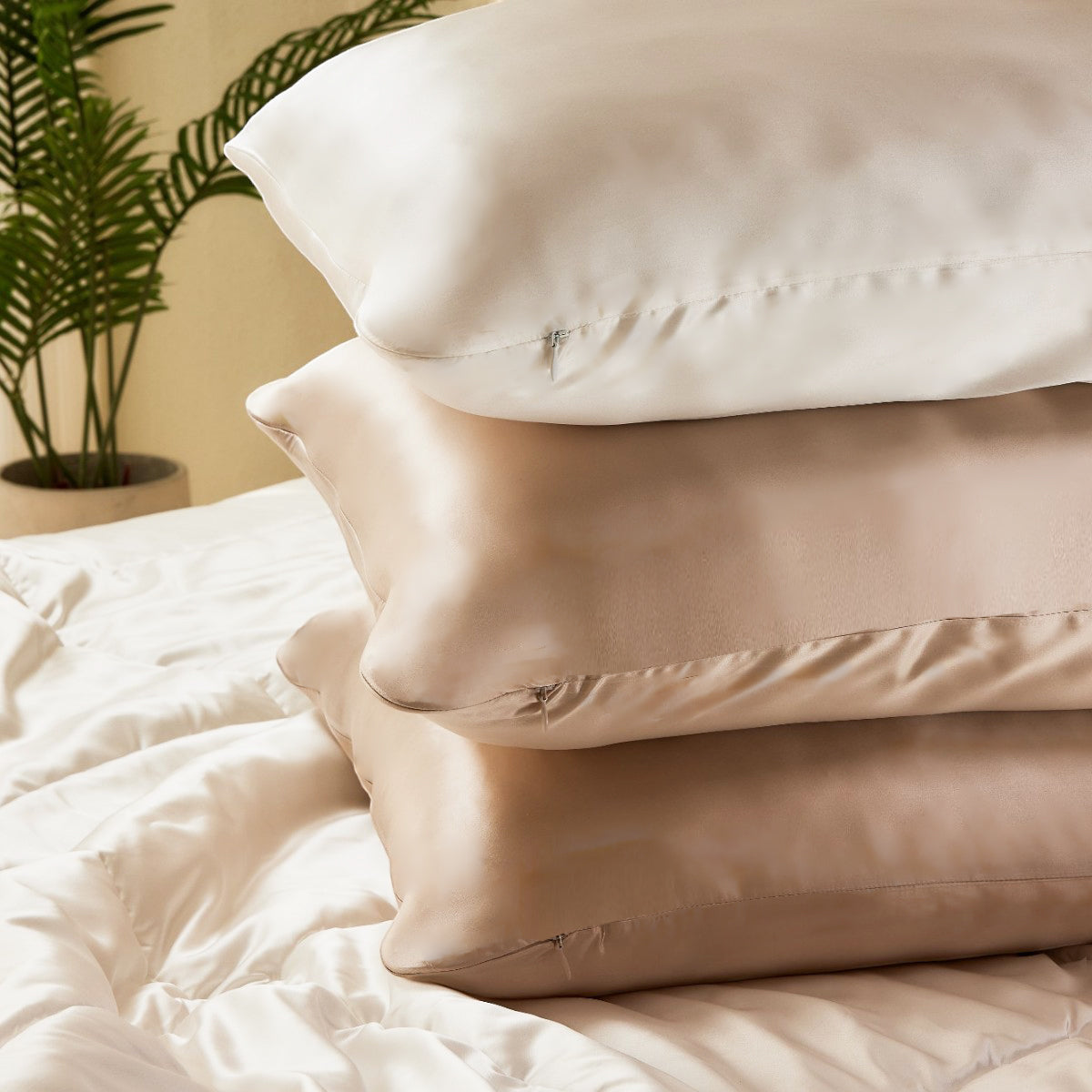 Hydrating Mulberry Silk Pillowcase for Hair & Skin - 100% Pure 19 Momme Silk Pillow Cover with Zipper - Anti-Wrinkle & Hypoallergenic for Beauty Sleep & Healthy Skin