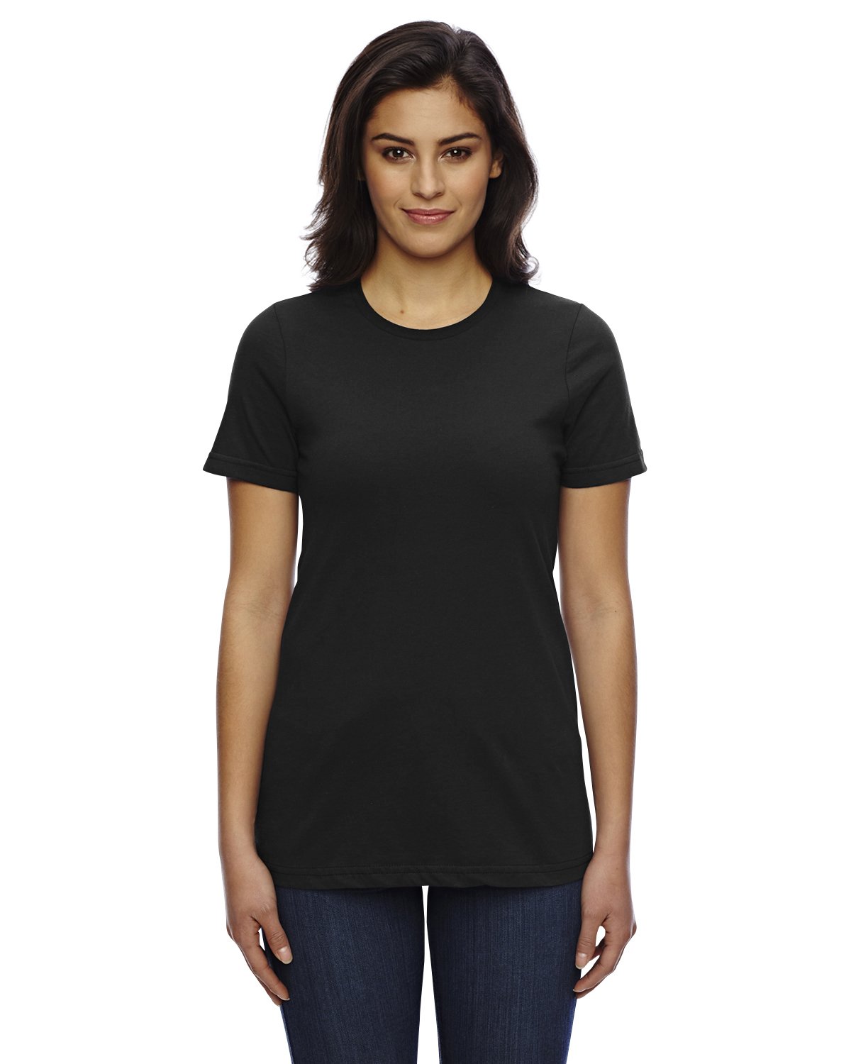 American Apparel Women's Fine Jersey Classic T-Shirt - Soft Cotton Crewneck Tee for Casual Wear, Layering & Everyday Outfits