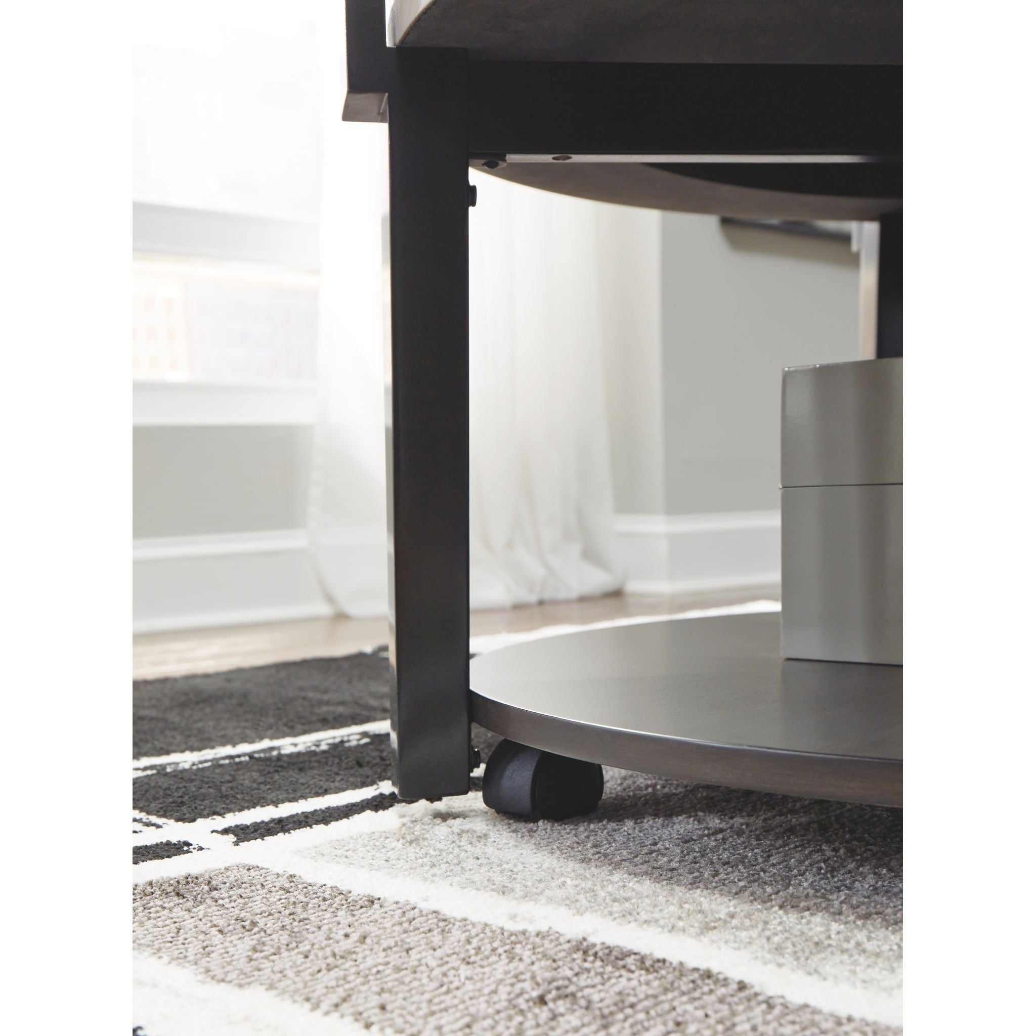 Ashfair Modern Coffee Table - Dark Brown & White Finish - Perfect for Living Room, Lounge, or Office Decor