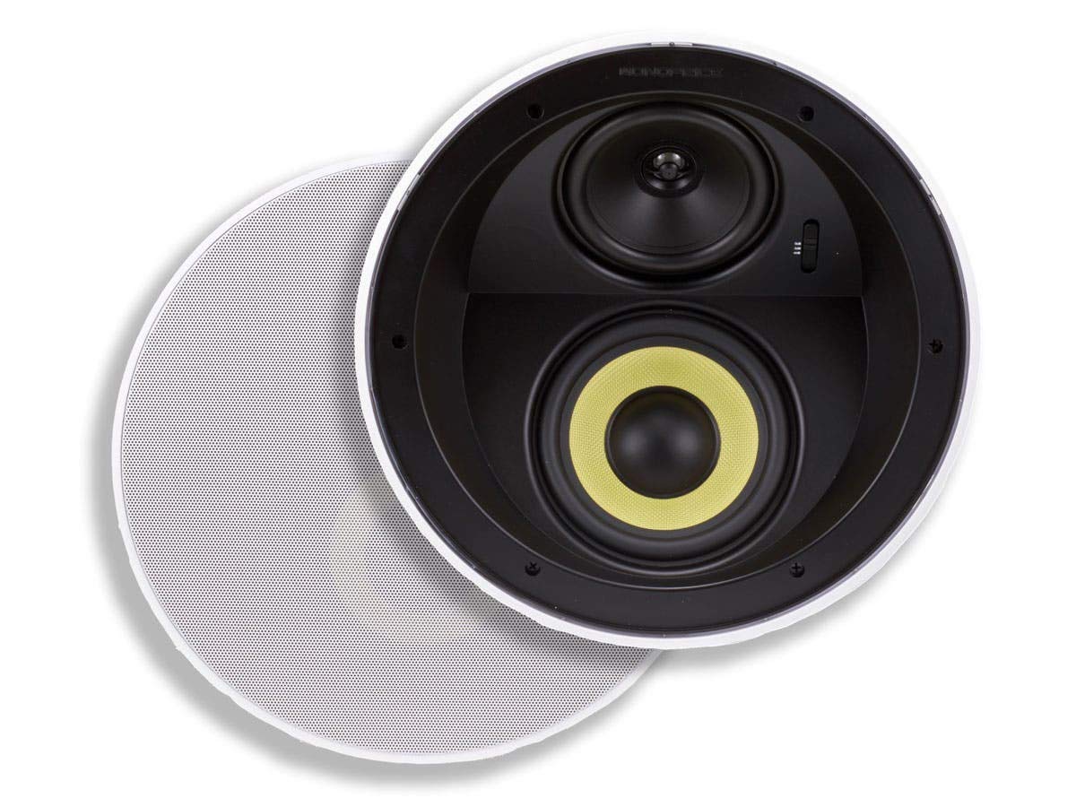 Monoprice Caliber 6.5 Inch 2-Way Aramid Fiber In-Ceiling Speakers with Titanium Silk Dome Tweeters - High-Quality Home Audio for Living Room, Home Theater & Background Music