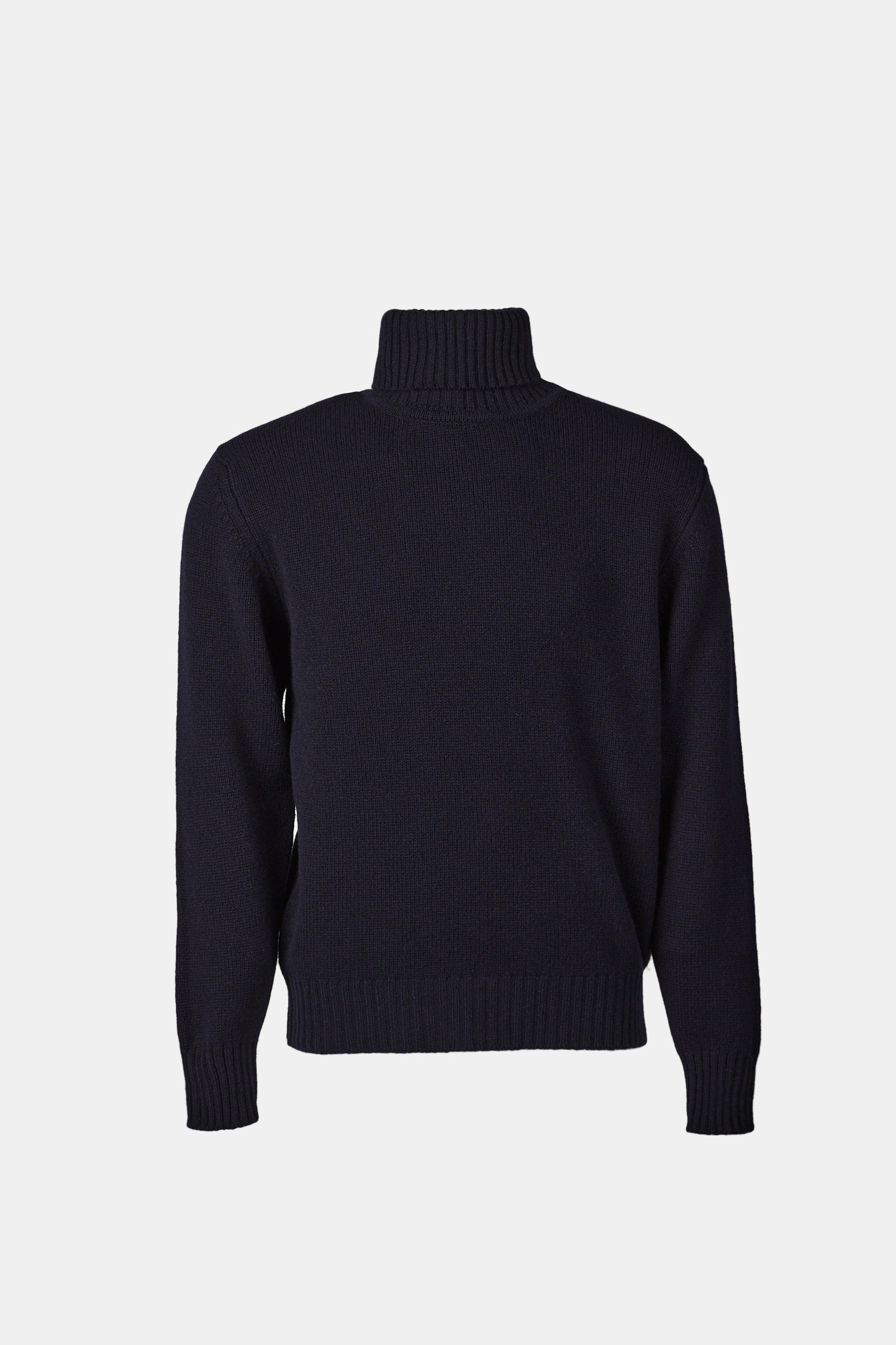 Premium Men's Lambswool Roll Neck Sweater - Navy Blue Winter Pullover for Casual Wear & Office Outfits | Warm & Soft Knit Jumper for Cold Weather