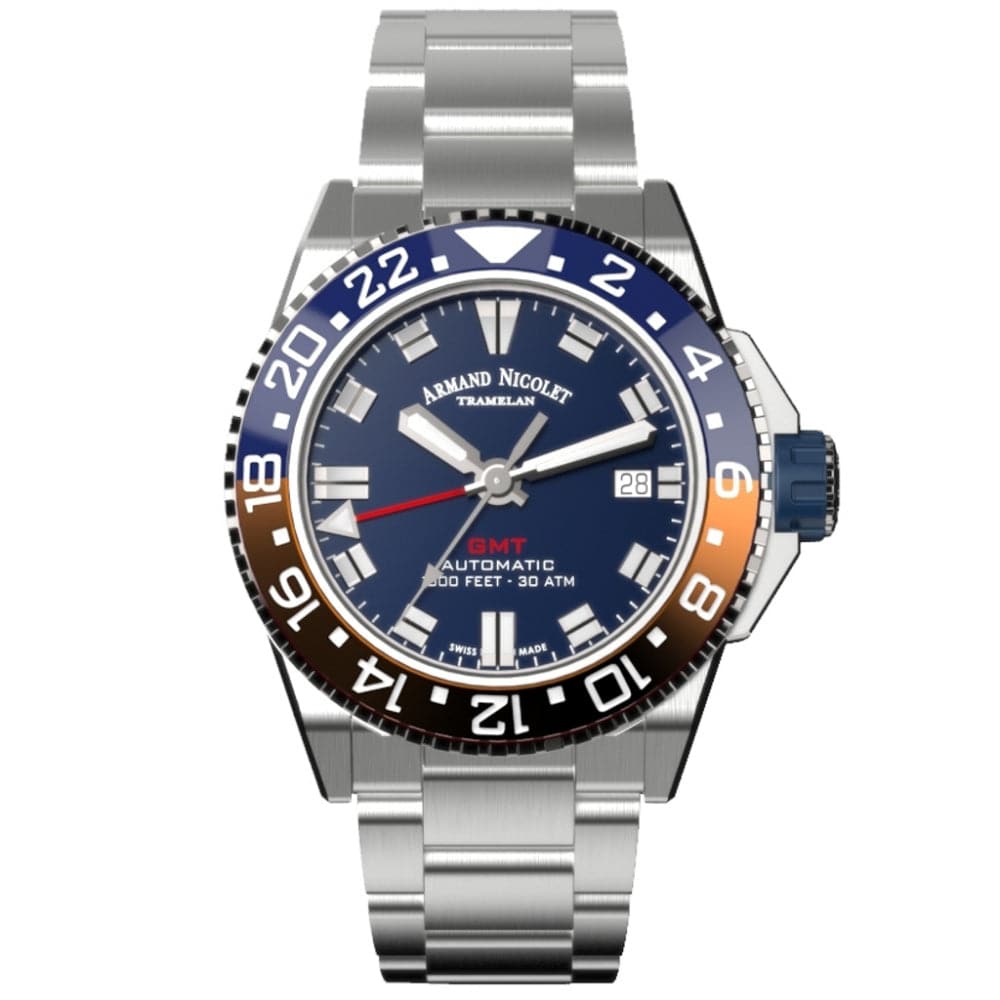 ARMAND NICOLET A487BGU BU MA2481AA Men's Luxury Automatic Watch with Blue Silicon Strap - Perfect for Business, Formal Events & Everyday Wear