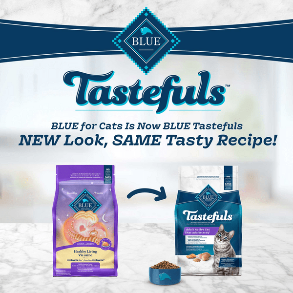BLUE Tastefuls Healthy Living Chicken & Brown Rice Recipe Dry Cat Food - 15lb Bag | Premium Natural Nutrition for Adult Cats | Ideal for Weight Management & Digestive Health