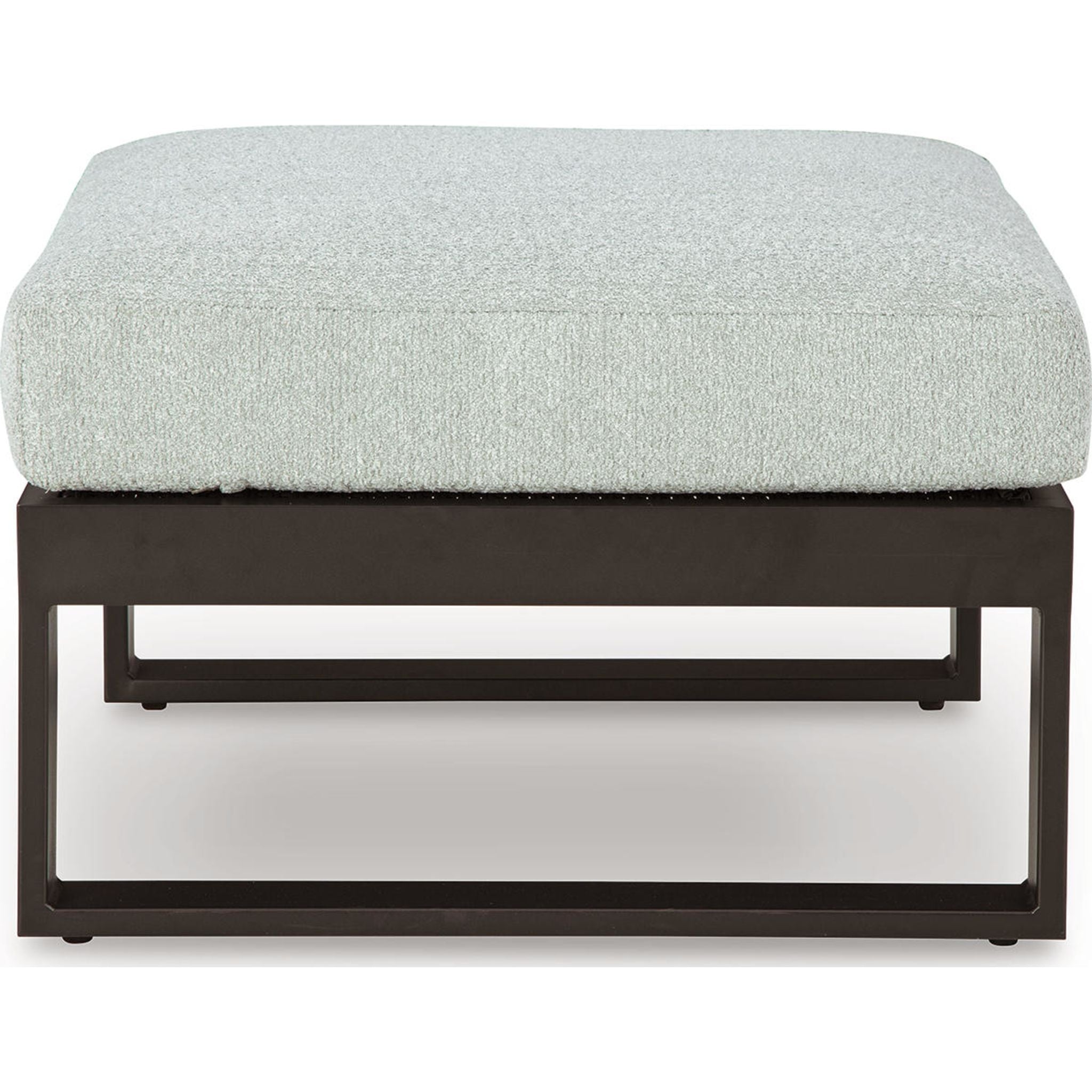 Beachloft Outdoor Ottoman with Cushion - Waterproof & Weather-Resistant Patio Furniture for Poolside, Garden & Deck - Black/Gray