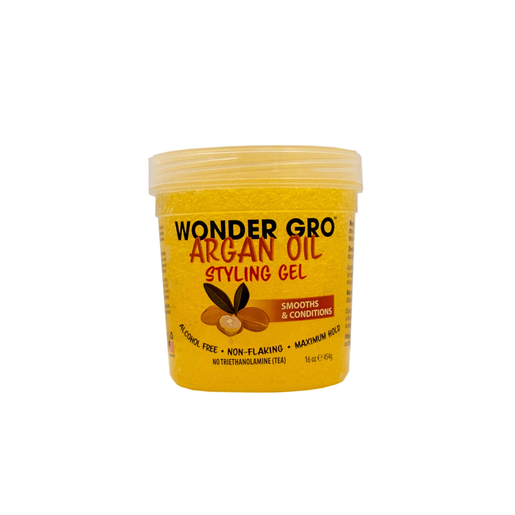 Wonder Gro Argan Oil Hair Styling Gel - 16 fl oz for Frizz Control & Shine - Perfect for Curly, Wavy & Straight Hair - Salon Quality Styling at Home