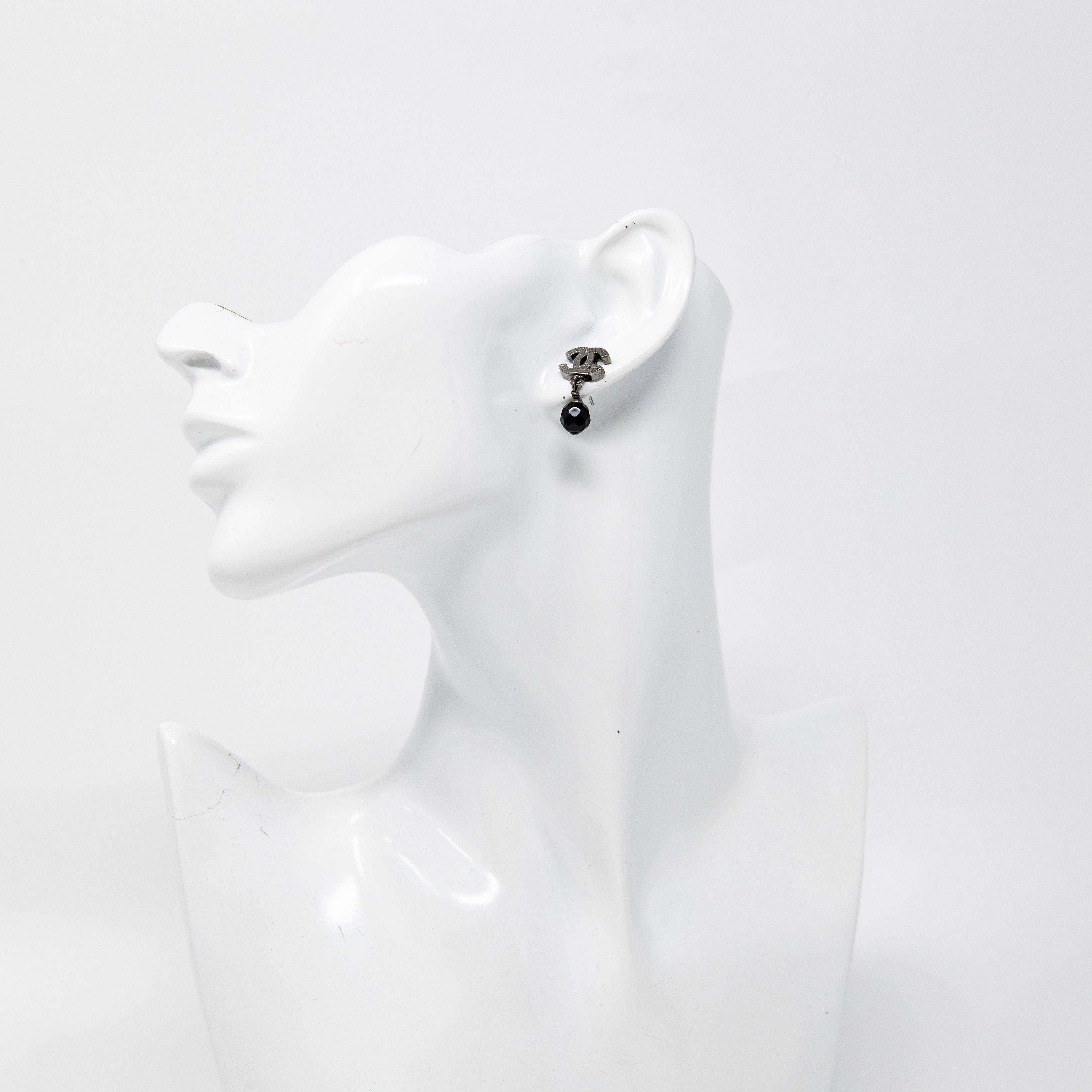 Chanel Black Bead CC Drop Earrings for Women - Luxury Fashion Jewelry for Parties, Weddings & Special Occasions