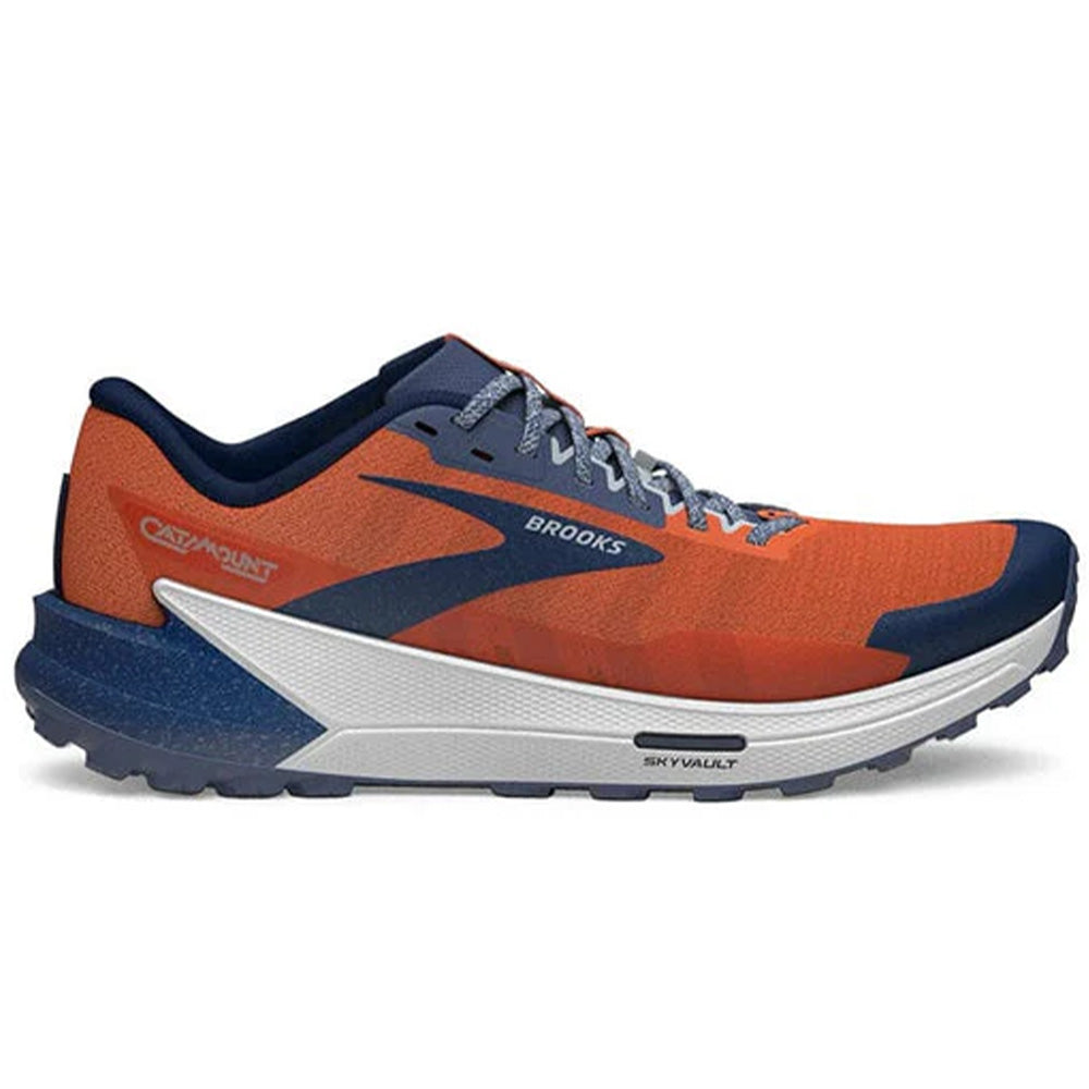 Brooks Catamount 2 Men's Trail Running Shoes - Firecracker/Navy/Blue - Size 9 D Medium - Lightweight & Durable for Hiking & Outdoor Adventures