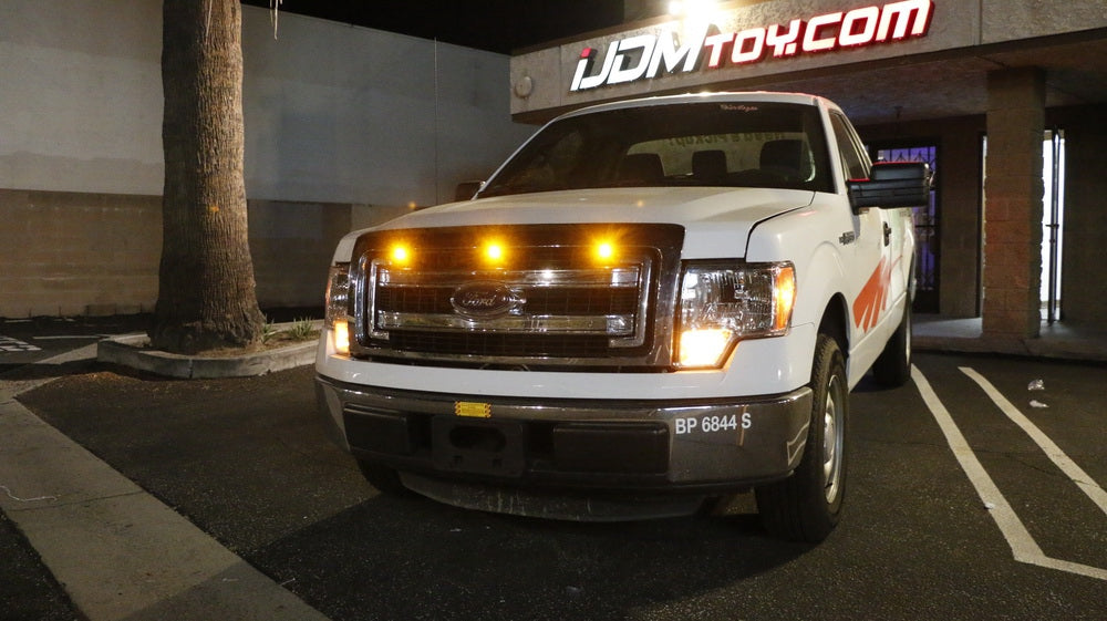 3pc Ford SVT Raptor Style LED Amber Grille Lighting Kit - Universal Fit for Trucks & SUVs | Off-Road, Night Driving, Custom Car Mods