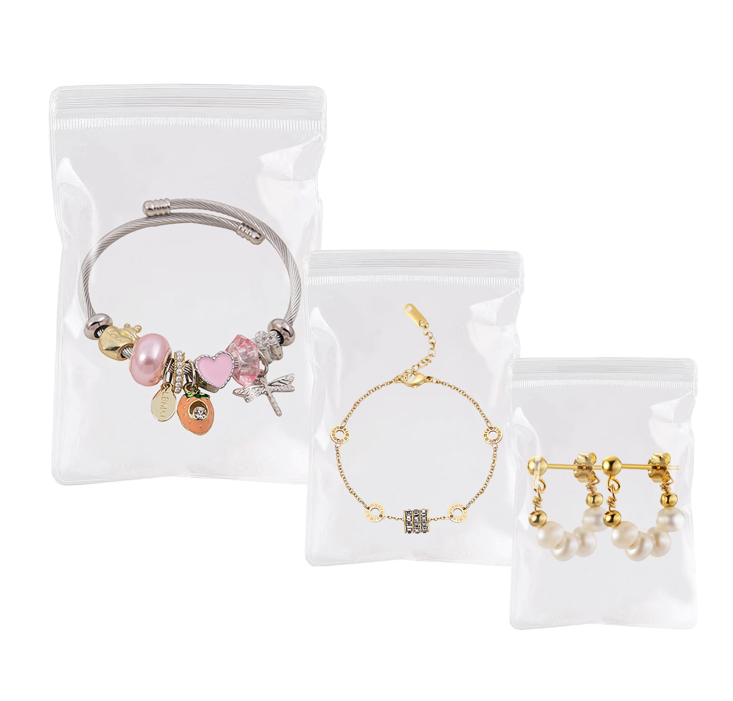 30pcs Clear Jewelry Organizer Bags - 3 Sizes for Earrings, Rings & Necklaces | Travel Jewelry Storage | Anti-Tarnish Protection | Perfect for Travel, Home Organization & Gift Packaging