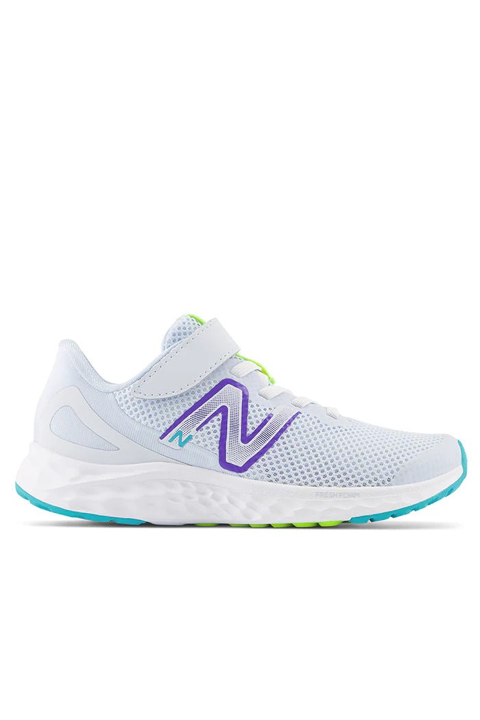 New Balance Kids Arishi V4 Running Shoes - Light Blue/White | Comfortable Sneakers for Boys & Girls | Perfect for School, Sports & Daily Activities