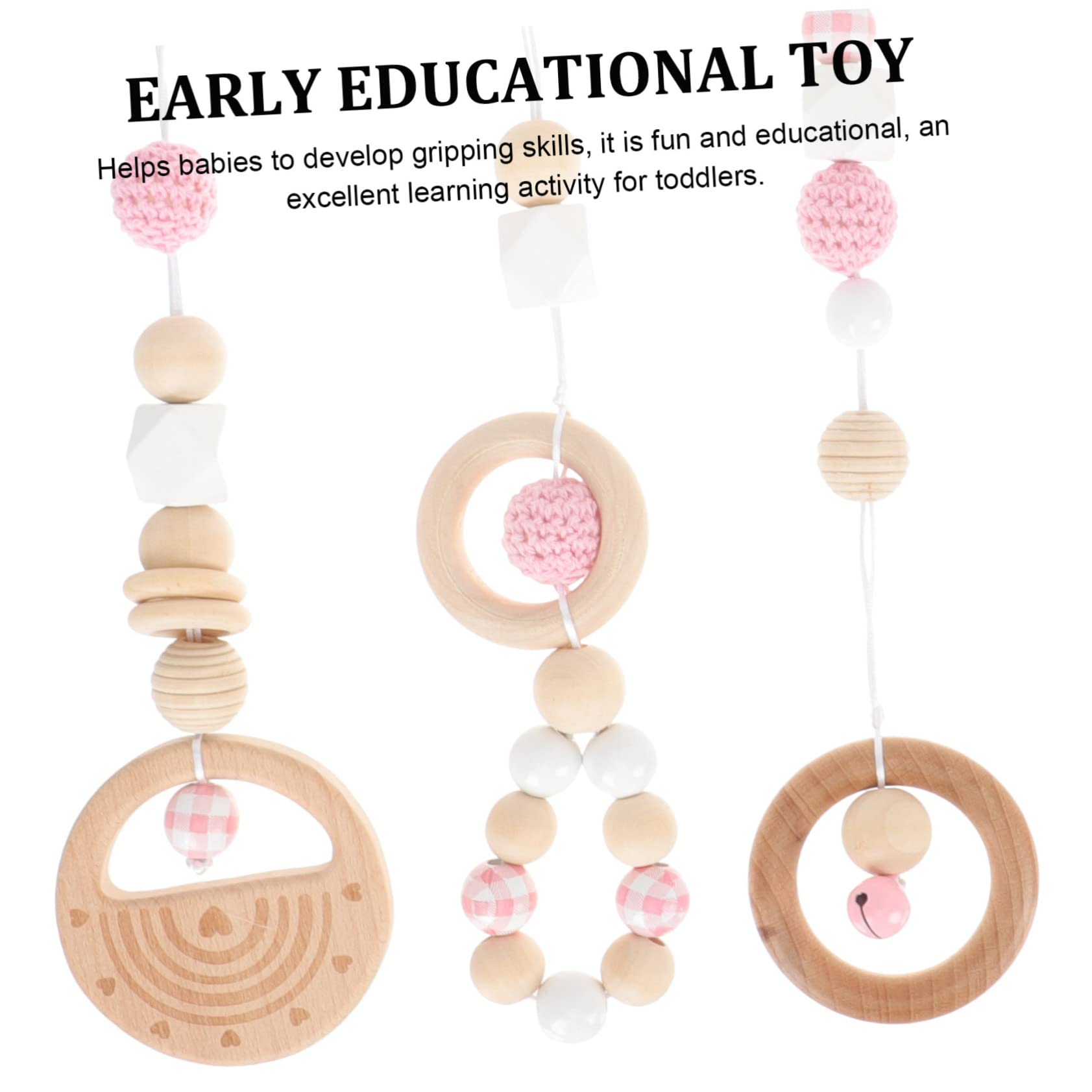 Vaguelly 1 Set Wooden Gym Car Toy Stroller Play Gym Toys - Crib Hanging Mobile for Babies - Perfect for Nursery Decor, Infant Playtime & Early Development