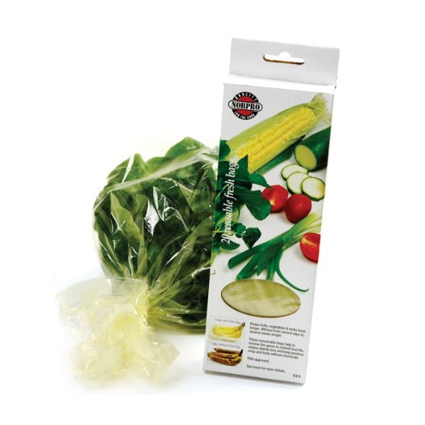 Fresh Produce Storage Bags - Reusable, Airtight, Eco-Friendly Food Saver Bags for Fruits, Vegetables & Herbs - Perfect for Kitchen, Grocery Shopping & Meal Prep