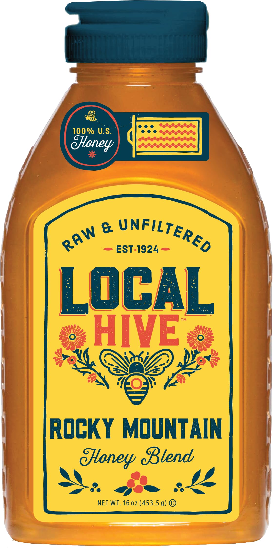Rocky Mountain Raw Honey 16oz – 100% Pure US Honey for Tea, Baking & Cooking
