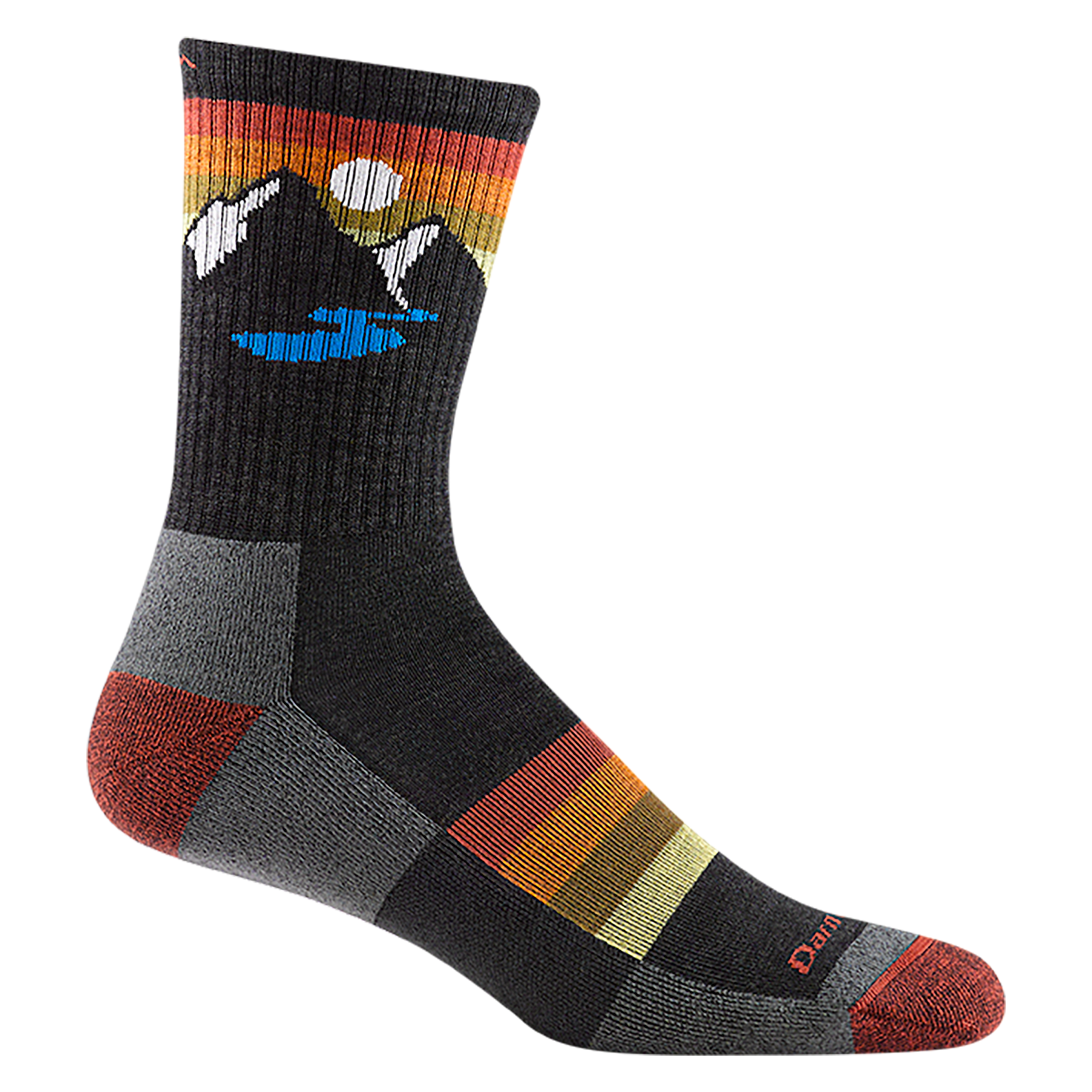 Darn Tough 1997 Sunset Ridge Micro Crew Lightweight Cushion Socks for Men - Hiking, Running & Outdoor Activities