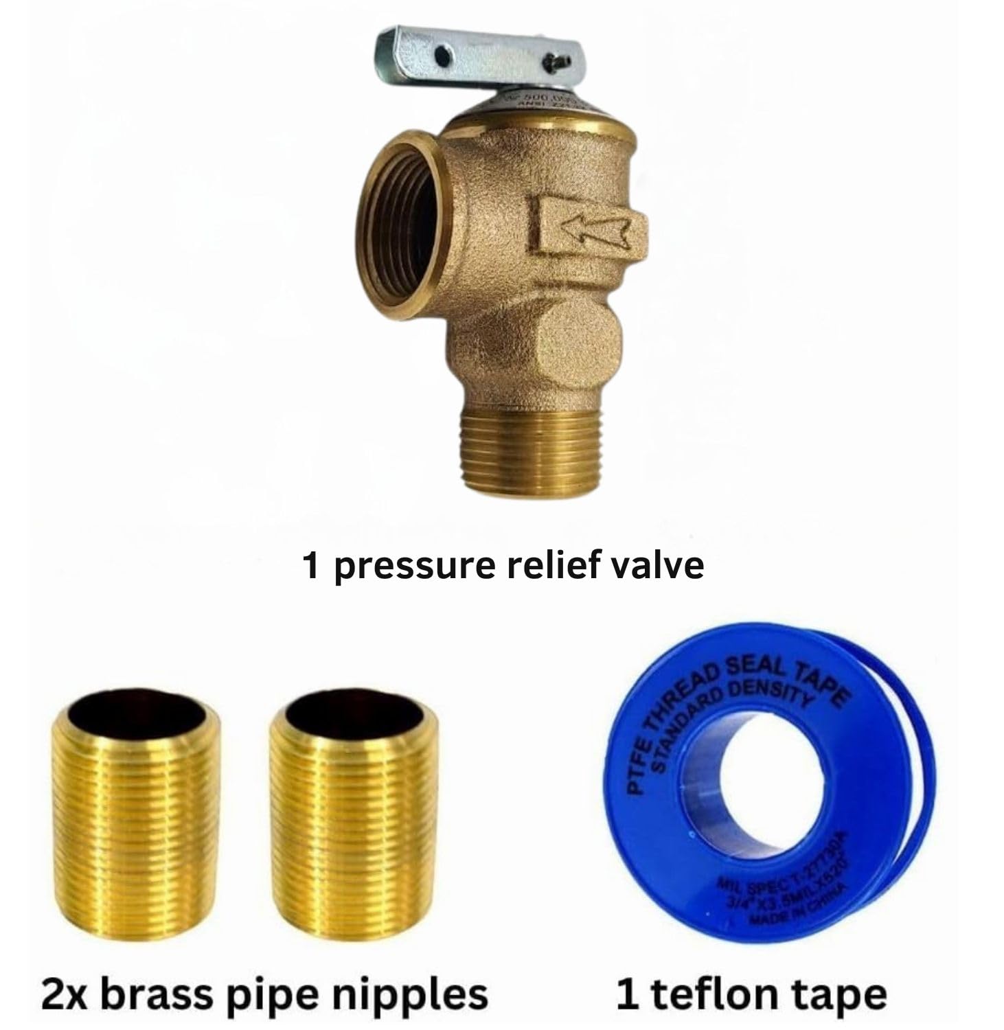 3/4 Inch IPS Female Threaded Complete Tankless Water Heater Valve Kit with Pressure Relief Valve - Water & Gas Connectors - Fits Most Brands (Rheem, Rinnai, Navien) - Perfect for Home & RV Water Heating Systems