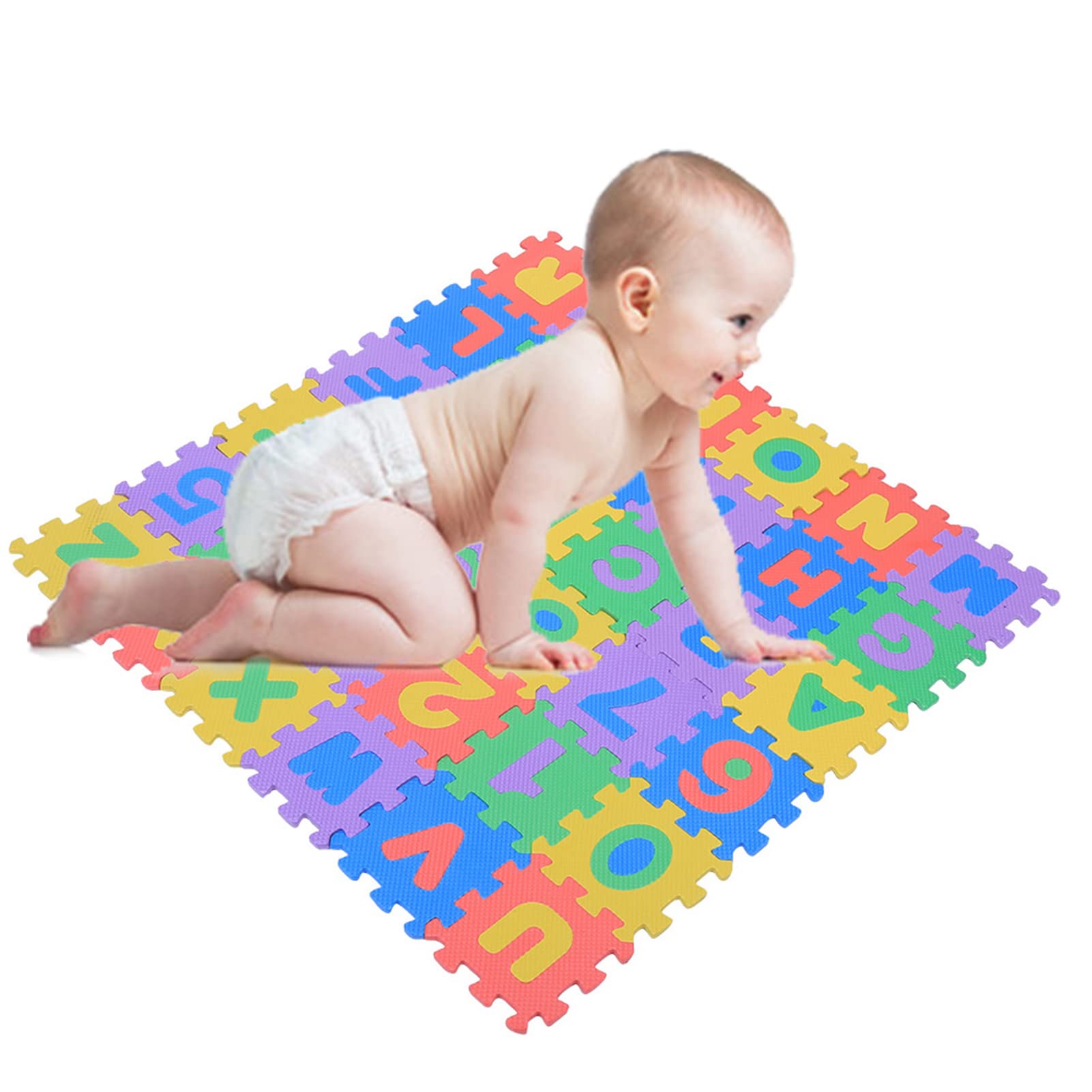 36Pcs Soft EVA Foam Play Mat with Numbers & Letters for Baby Crawling & Learning