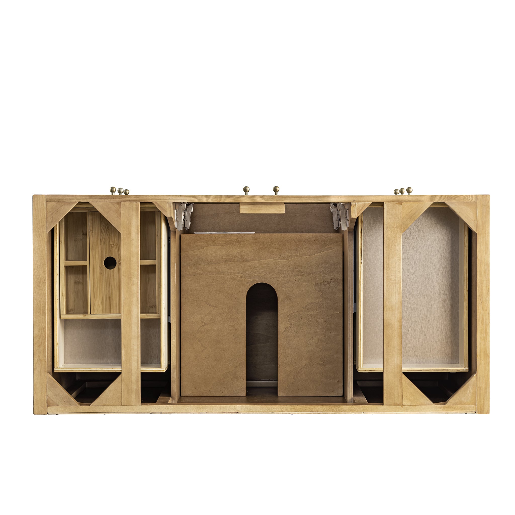 Hudson 48 Inch Single Bathroom Vanity in Light Natural Oak - Modern Farmhouse Style for Small Bathrooms & Powder Rooms