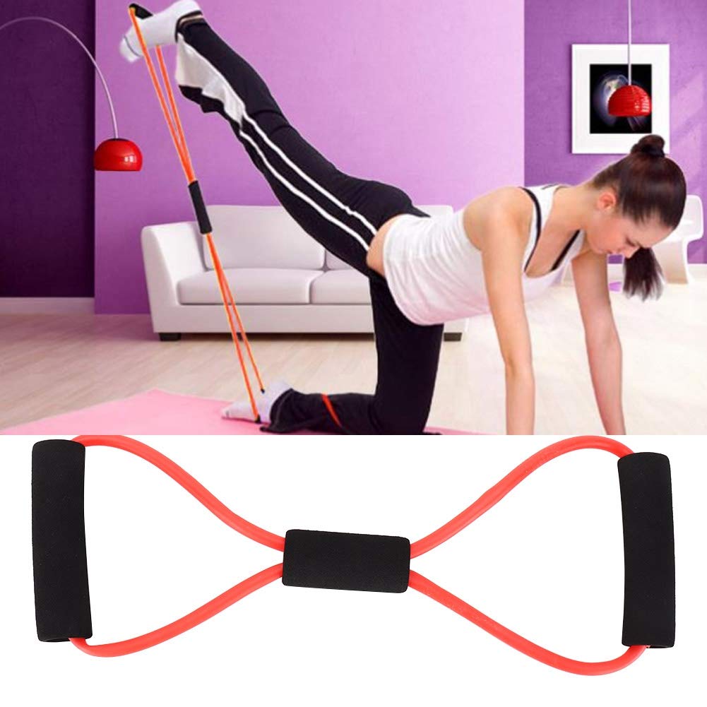 Premium 8-Shaped Resistance Bands for Men & Women - Chest Expander, Arm & Shoulder Workout Stretch Bands - Home Gym Equipment for Strength Training, Yoga & Fitness (Red) - Perfect for Home Workouts, Office Stretching & Travel Fitness