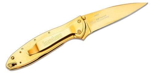 Kershaw Leek Gold Pocket Knife - Premium EDC Folding Knife for Everyday Carry, Outdoor & Camping Use