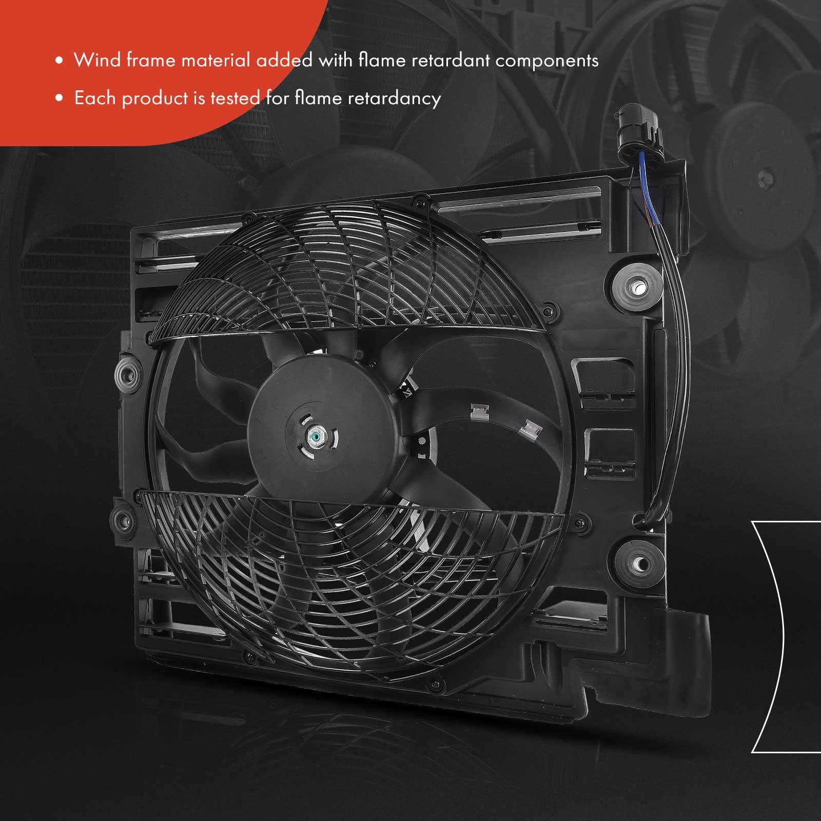 Premium A/C Condenser Fan Assembly for BMW E39 525i 528i 530i 540i M5 (1999-2003) - Direct Replacement for OEM# 64548380781, 64546921395 - Perfect for Cooling System Repair & Summer Maintenance