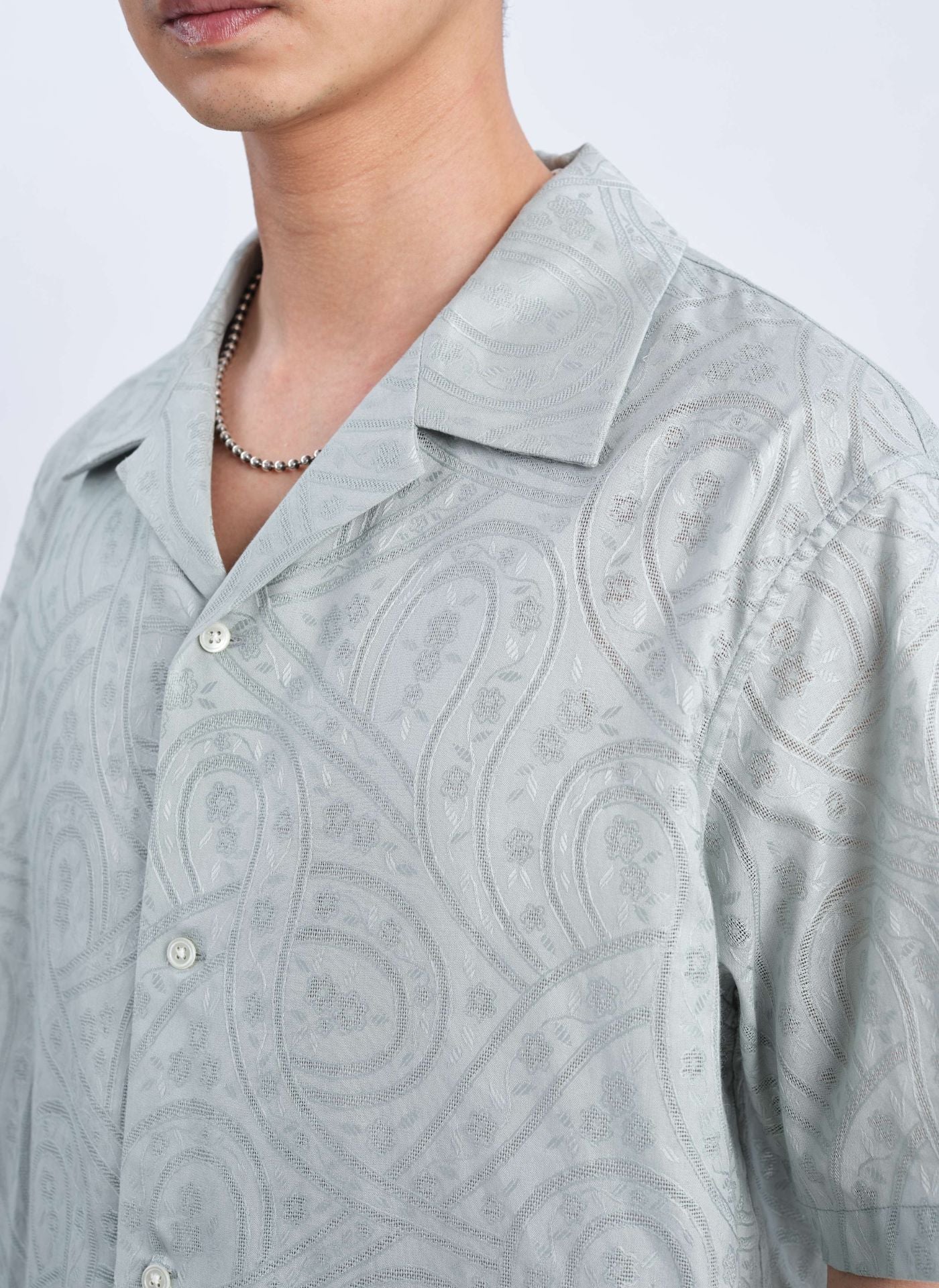 Stylish Dyed Cotton Leno Open Collar Short Sleeve Shirt for Men - Breathable Summer Casual Wear for Outdoor Activities & Travel