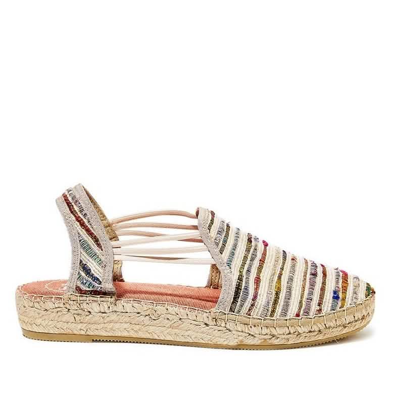Women's Embroidered Cotton Blend Wedge Espadrille Shoes - Comfortable Summer Casual Flats for Beach, Vacation & Everyday Wear - Noa SN