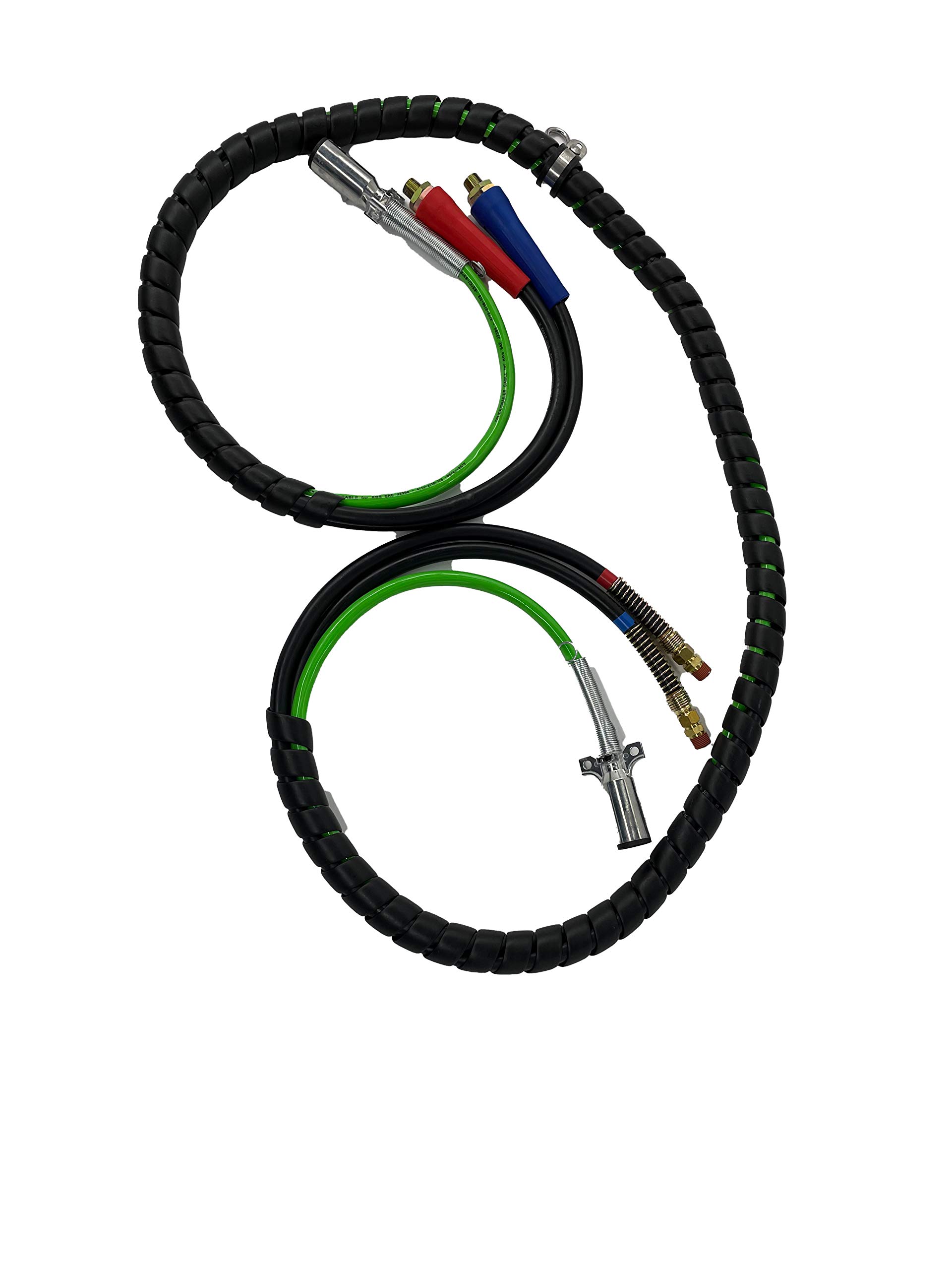 TORQUE 12 FT 3-in-1 ABS Power Air Line Kit with Gladhands, Seals & Tender Spring - Heavy Duty Semi Truck Air Hose Accessories for Tractor Trailer (TR813212) - Ideal for Brake System Repairs & Fleet Maintenance