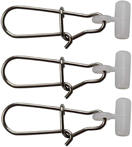 10/25/50/100pcs High Strength Stainless Steel Fishing Snap Swivel with Double Lock - Durable Fishing Line Slides for Saltwater & Freshwater - Perfect for Bass, Trout, and Saltwater Fishing Tackle Kit (White)