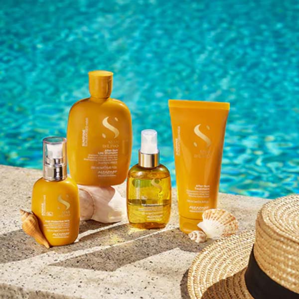 Alfaparf Semi Di Lino Sunshine Hair Protective Oil - UV Protection & Hydration for Sun-Exposed Hair - Perfect for Beach, Pool & Summer Outdoor Activities