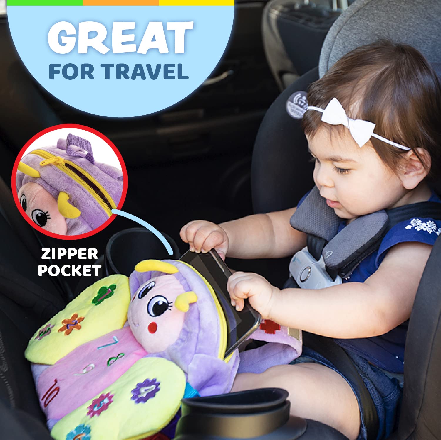 Buckle Toys - Blossom Butterfly & Bentley Caterpillar Bug Buddies Bundle Set | Sensory Learning Toys for Toddlers | Perfect for Travel, Daycare & Autism Therapy