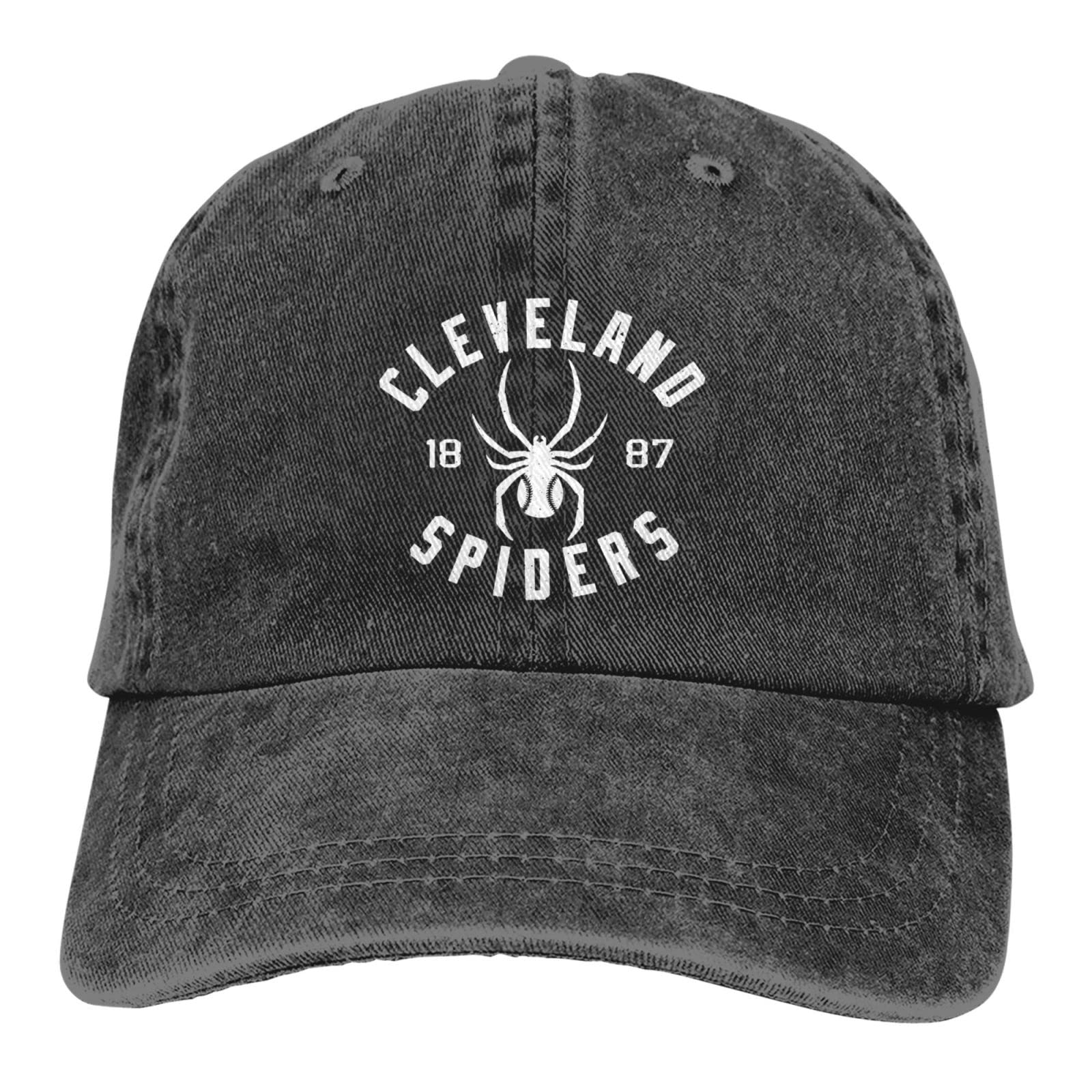 Vintage 1987 Cleveland Baseball Spider Cap - Adjustable Unisex Trucker Hat for Men & Women - Funny Peaked Cowboy Style - Washable Black - Perfect for Sports Fans, Halloween Costumes & Casual Outfits
