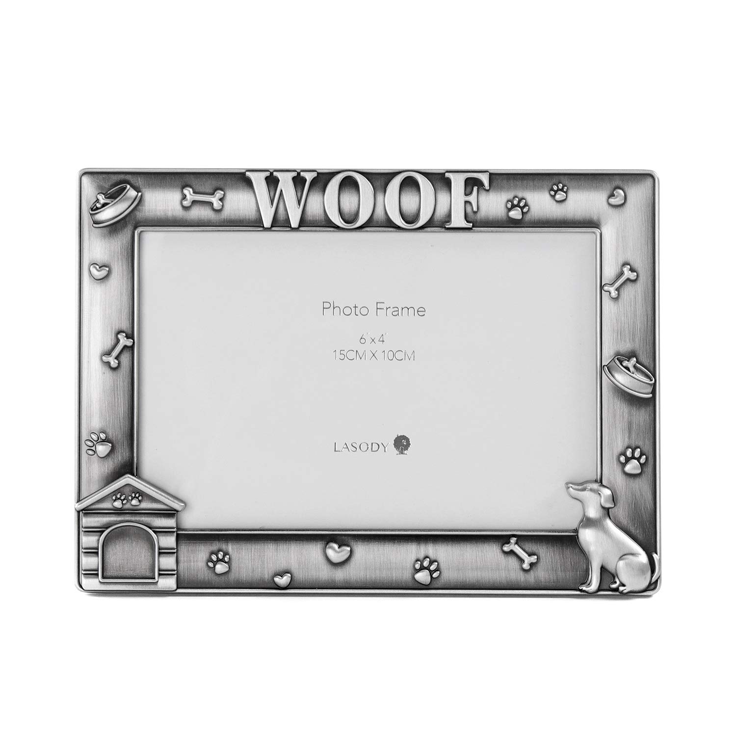 LASODY Metal Dog Photo Frame - Tabletop Picture Frame for Dog Lovers, Pet Memorial, Dog House Decor - Perfect Gift for Dog Owners (Home, Office, Nursery Decor)