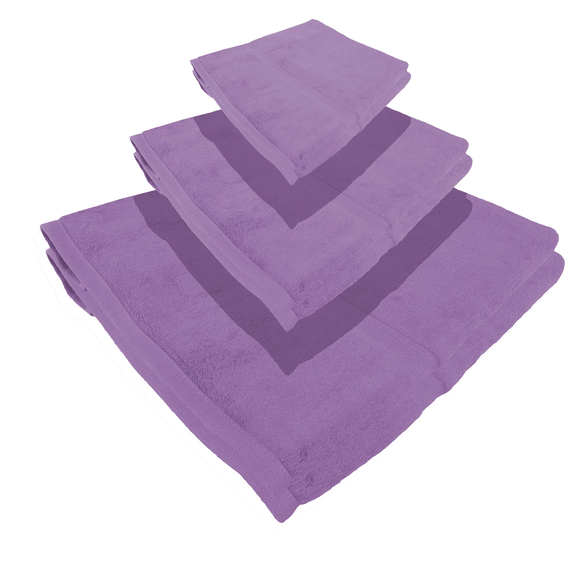 Thinkbamboo 3-Piece Bath Towel Set - Ultra Soft & Lightweight (460 GSM) - 70% Bamboo Rayon & 30% Organic Cotton - Eco-Friendly & Absorbent - Perfect for Spa, Bathroom & Beach Use - Lavender Color