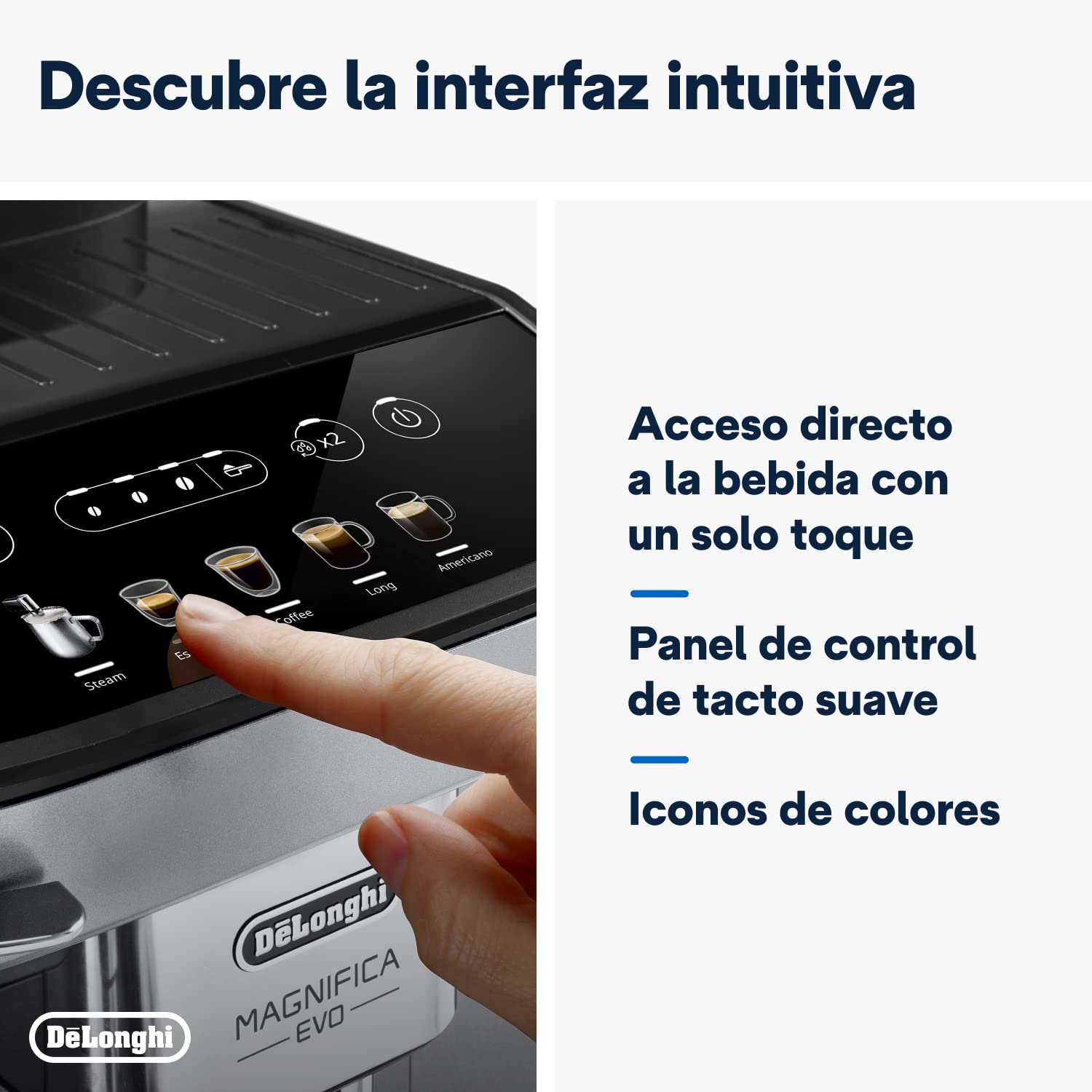 De'Longhi Magnifica Evo Fully Automatic Coffee Machine for Espresso & Cappuccino - ECAM292.33.SB Silver, 4 Custom Recipes, 15 Bar Pressure - Perfect for Home & Office Coffee Brewing