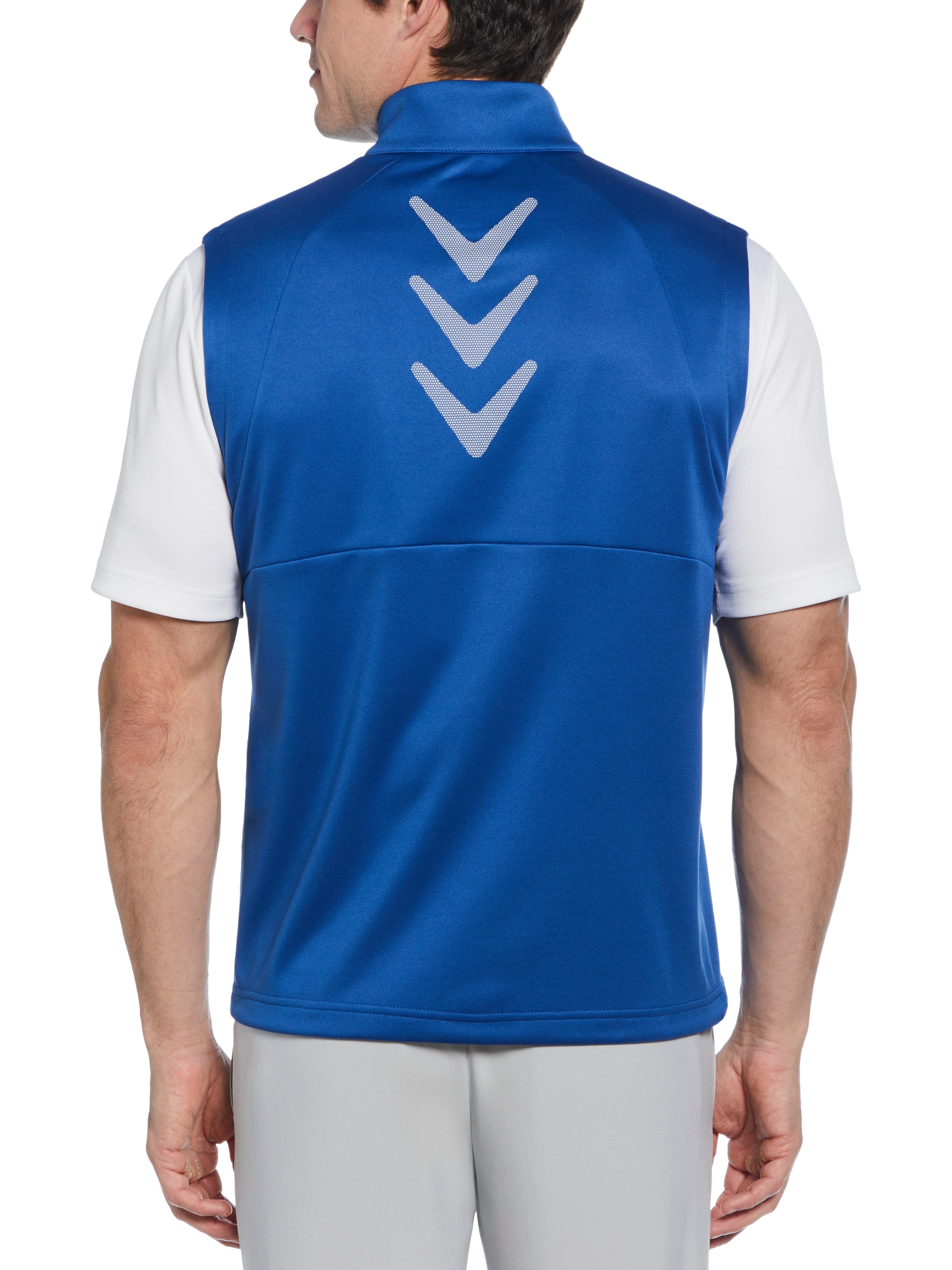 Men's Full Zip Chevron Back Golf Vest - Lightweight & Breathable for Comfort on the Course | Perfect for Golfing, Outdoor Sports & Casual Wear
