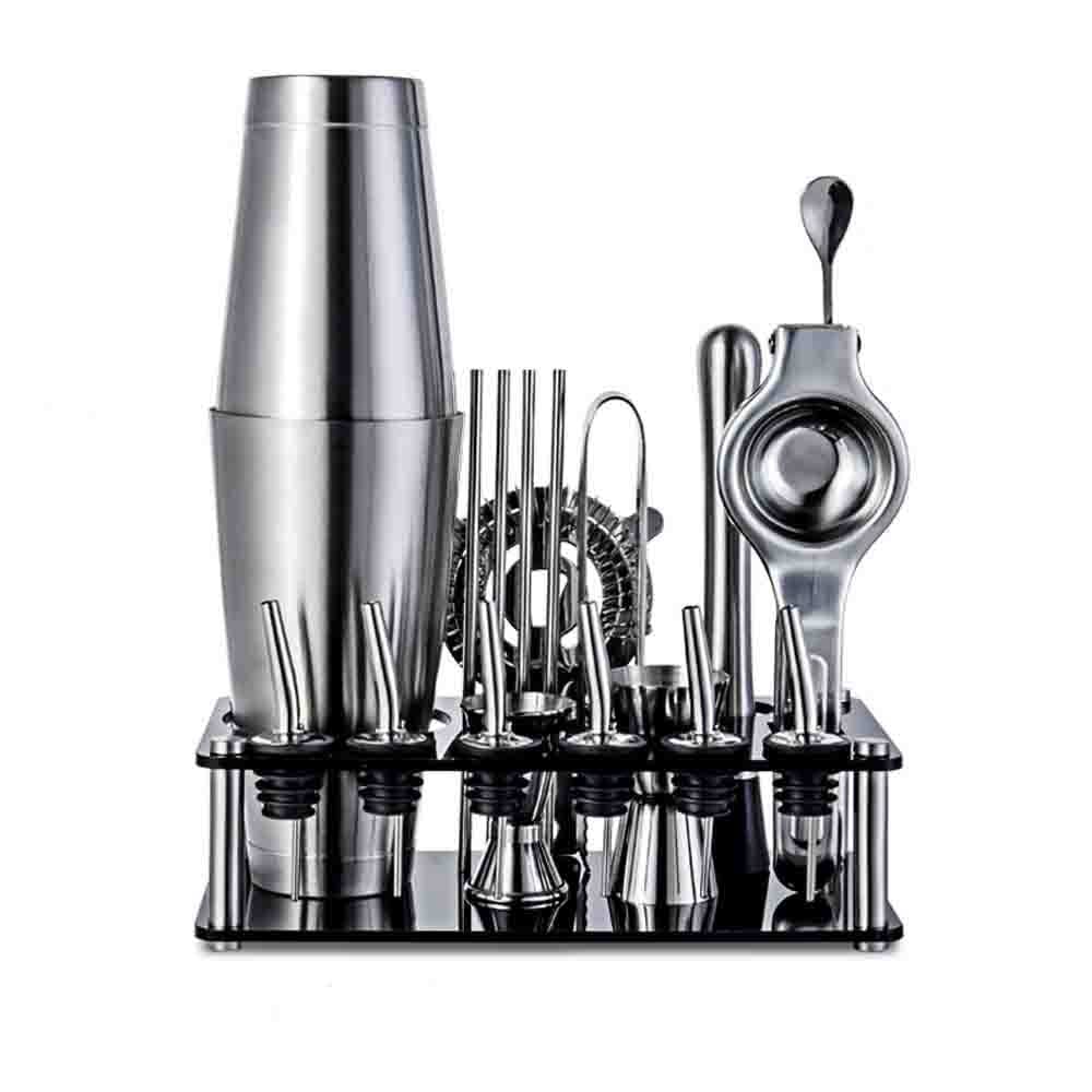 Premium GRFSD 18oz Cocktail Shaker Set - 5-Piece Professional Bartender Kit with Stainless Steel Mixing Tin, Strainer & Stand - Best Bar Tools for Mojitos, Margaritas & Home Mixology (Ideal for Beginners, Parties & Home Bars) - Color: Black
