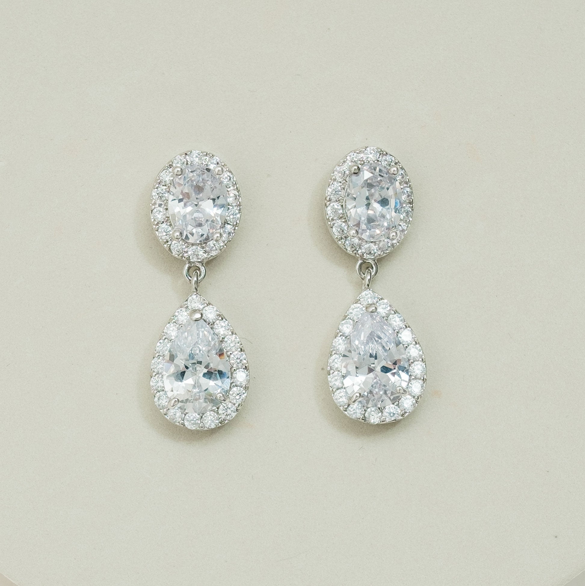 Odelia CZ Teardrop Earrings for Women - Sterling Silver Dangle Earrings - Elegant Jewelry for Parties, Weddings & Special Occasions