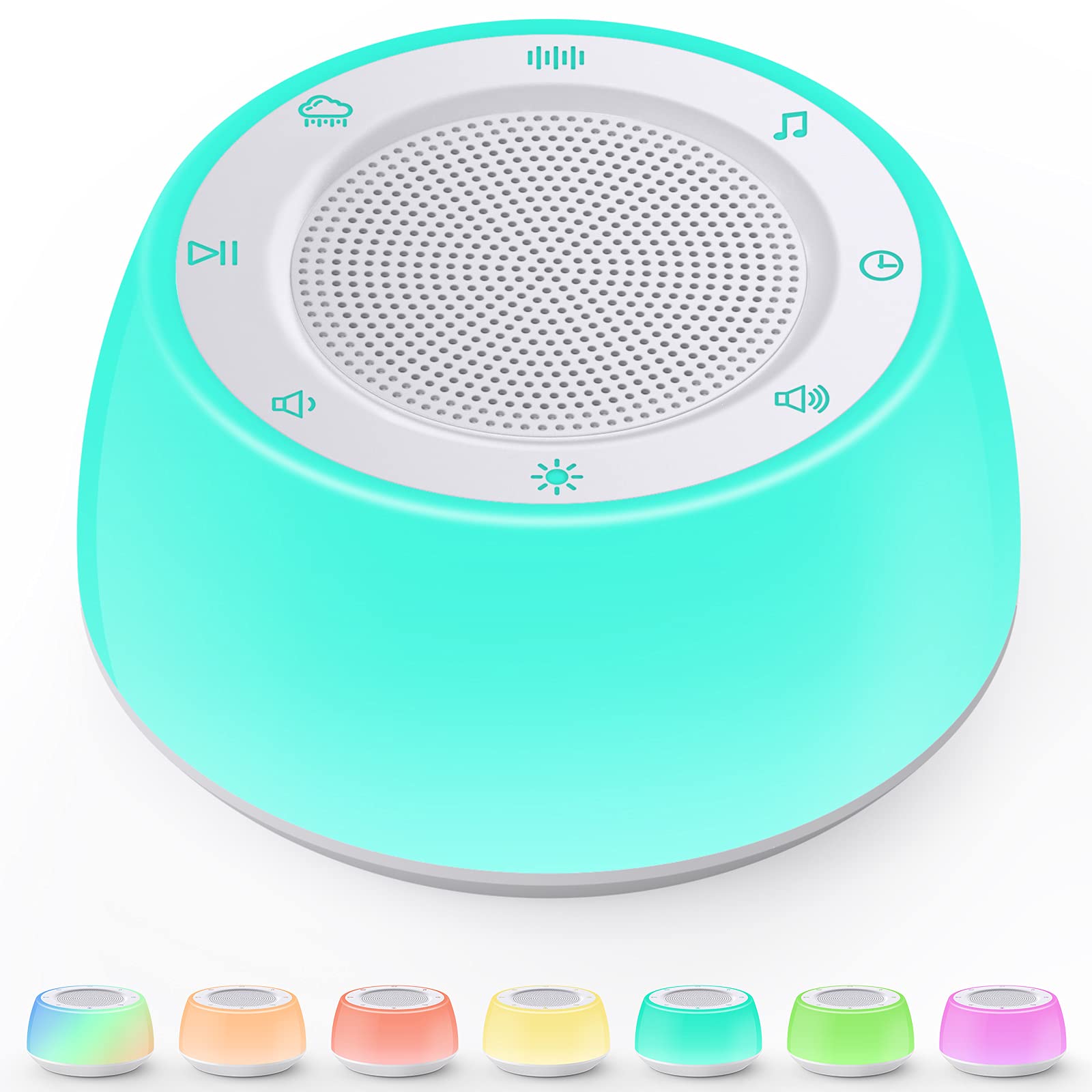 Jack & Rose White Noise Machine for Babies & Kids - Portable Sound Machine with Night Light for Sleeping, Soothing & Nursery | Perfect for Bedtime, Travel & Daycare