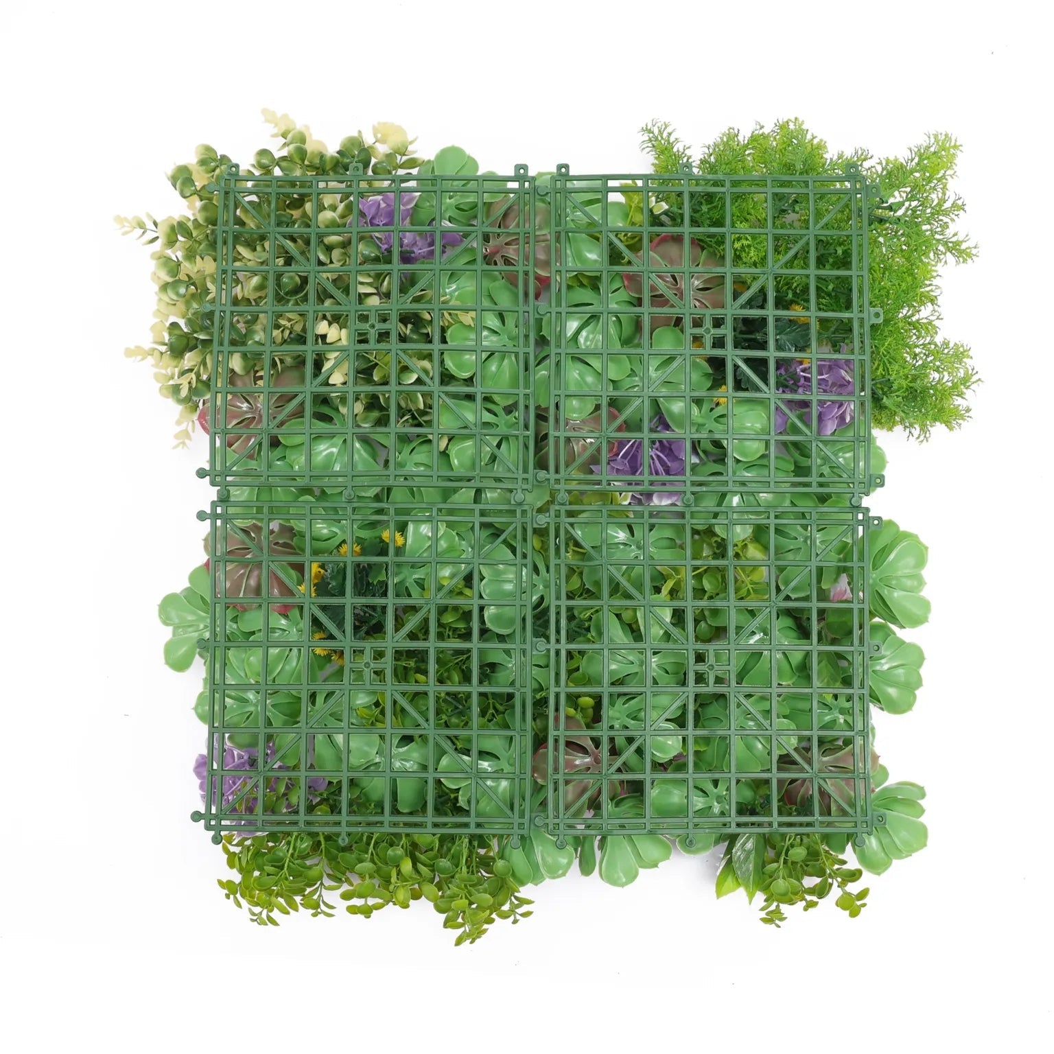 UV Resistant Artificial Dense Succulent Vertical Garden Panel - 50cm x 50cm Fake Plant Wall Decor for Indoor & Outdoor Spaces, Balcony, Office, and Home Decoration