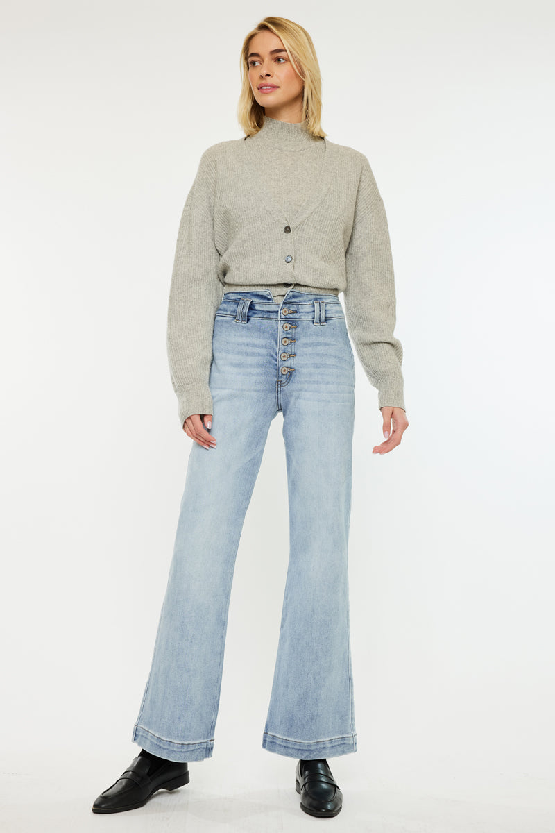 Meredith High Rise Slim Flare Jeans for Women - Stretchy Denim Pants with Bootcut Fit | Perfect for Casual Wear, Office Outfits & Night Out