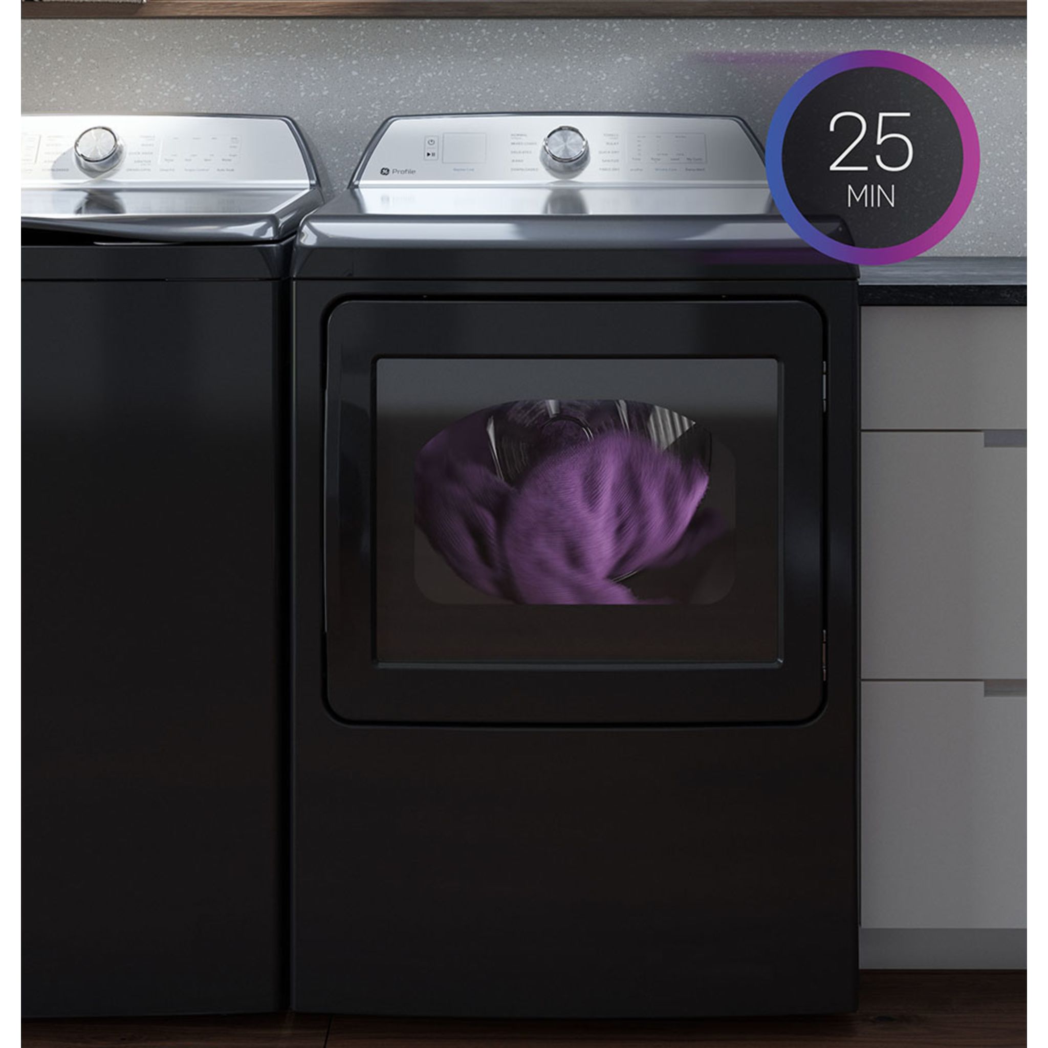 GE Profile 7.3 Cu Ft Smart Electric Dryer with Steam - Sapphire Blue (PTD90EBMTRS) | Large Capacity, WiFi Connected, Smart Home Compatible | Perfect for Family Laundry & Heavy Loads