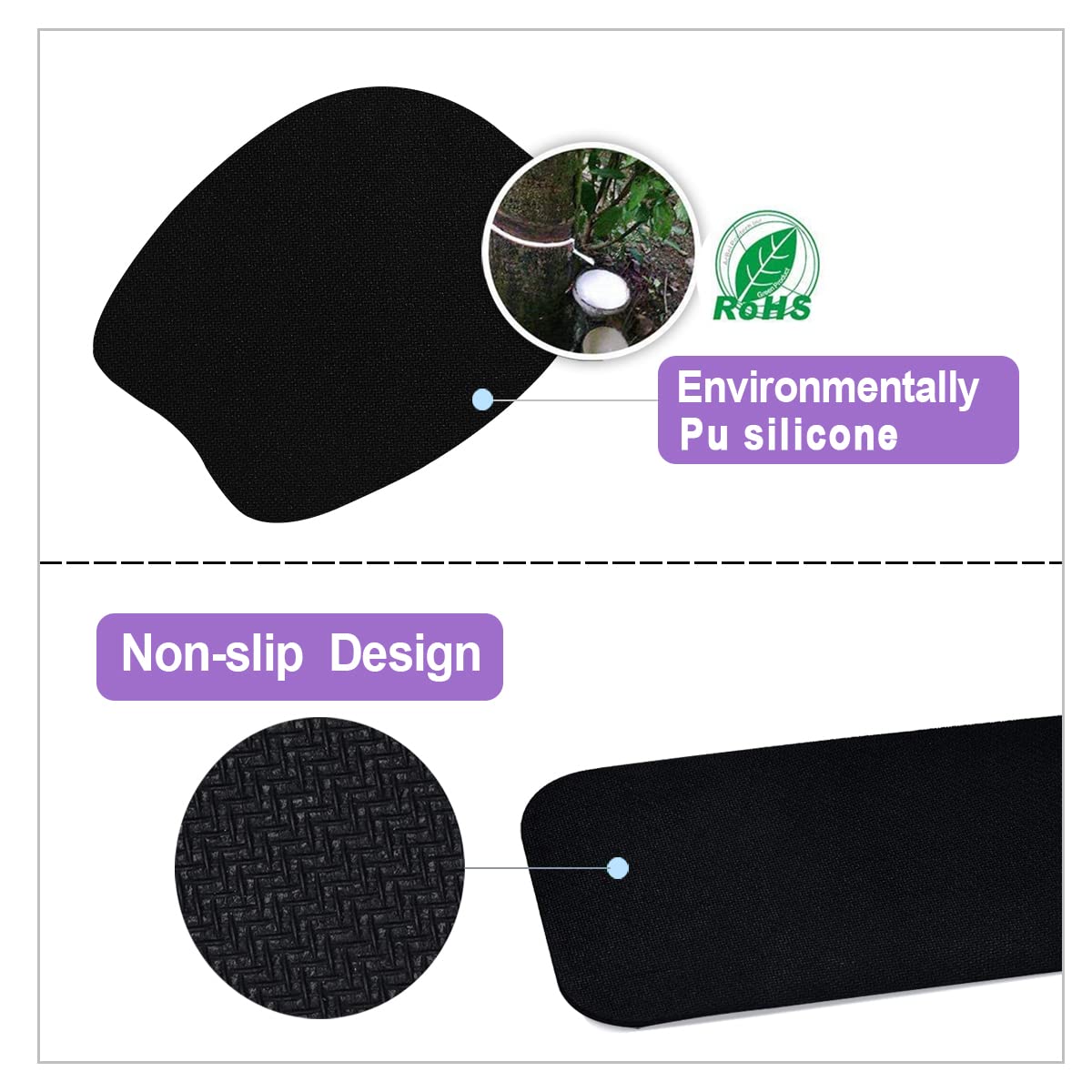 Ergonomic Memory Foam Keyboard Wrist Rest & Mouse Pad with Wrist Support - Comfortable for Laptop, Home Office & Gaming - Purple - Ideal for Long Typing Sessions and PC Work