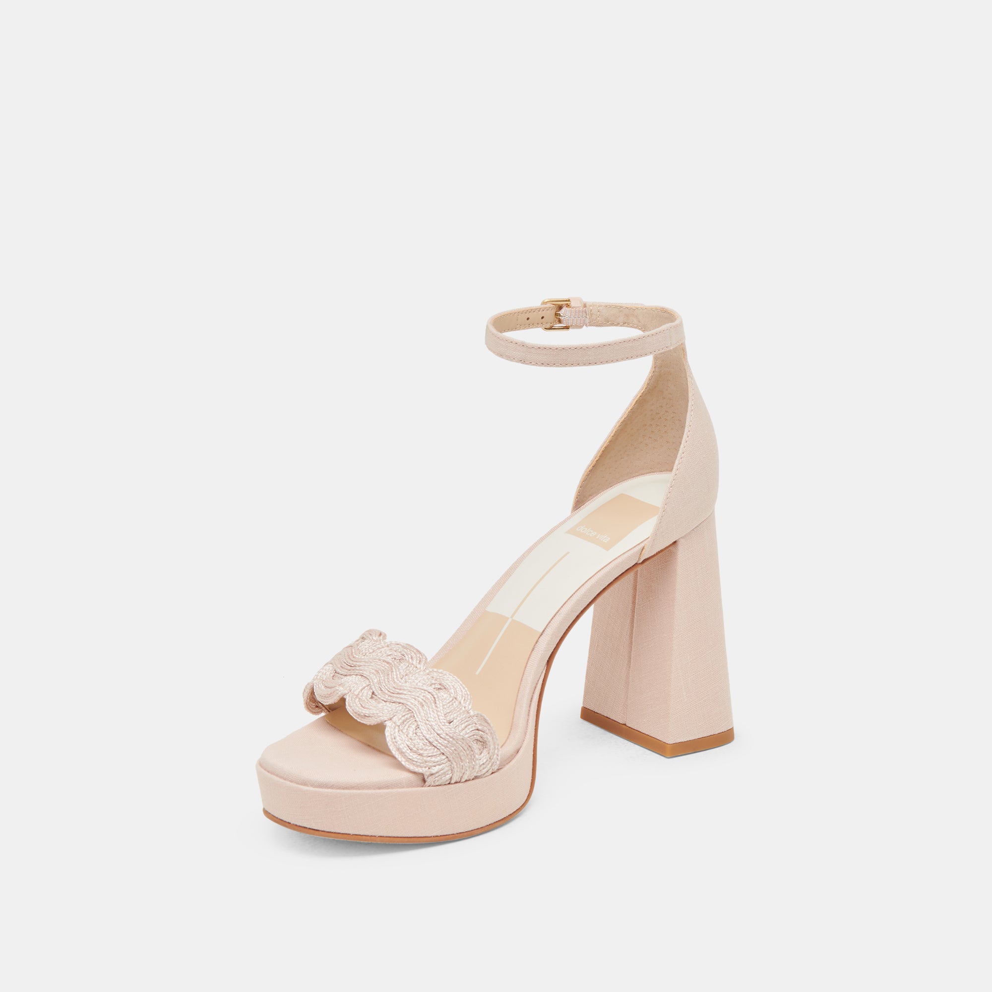PELTIN Women's Light Pink Woven Raffia Heels - Comfortable Summer Wedge Sandals for Beach, Party & Vacation