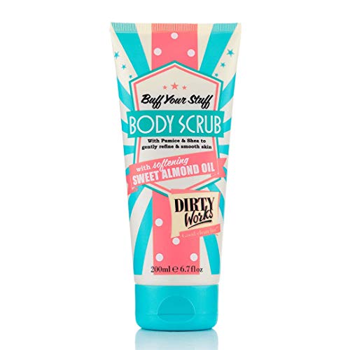 Dirty Works Buff Your Stuff Exfoliating Body Scrub - 200ml Coconut & Shea Butter for Smooth Skin - Perfect for Shower & Spa Day Self Care Routine