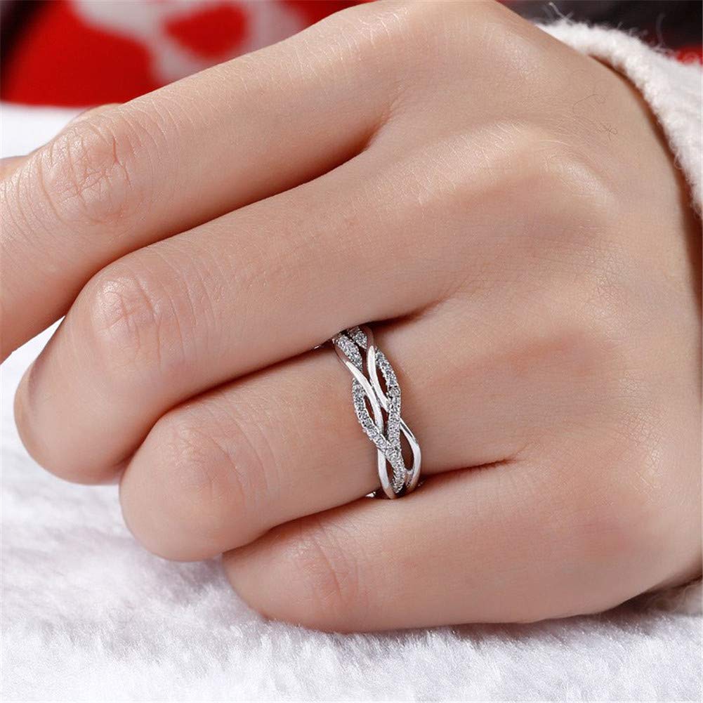 Jeulia Custom Engraved Wedding & Eternity Rings - Sterling Silver Cubic Zirconia Twisted Engagement Band Set for Women & Men - Perfect for Anniversaries, Proposals & Romantic Gifts
