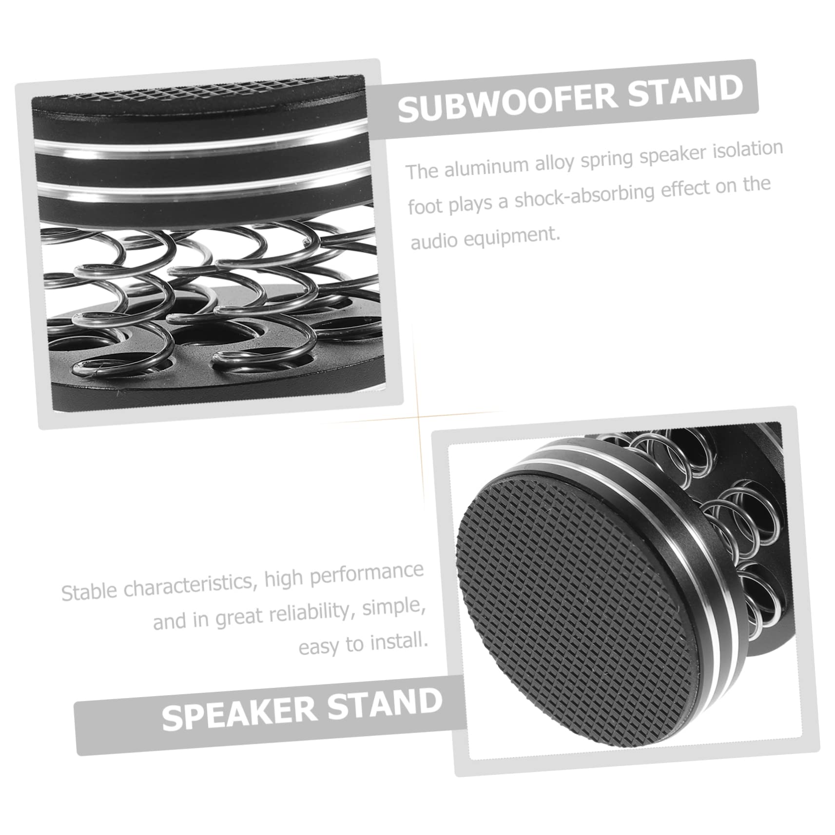ARTIBETTER Speaker Isolation Pads - Subwoofer Isolation Pads with Spring Base Mat & Isolation Feet for Amplifier, Turntable, Stand - Reduce Vibrations for Home Theater & Studio Audio Systems